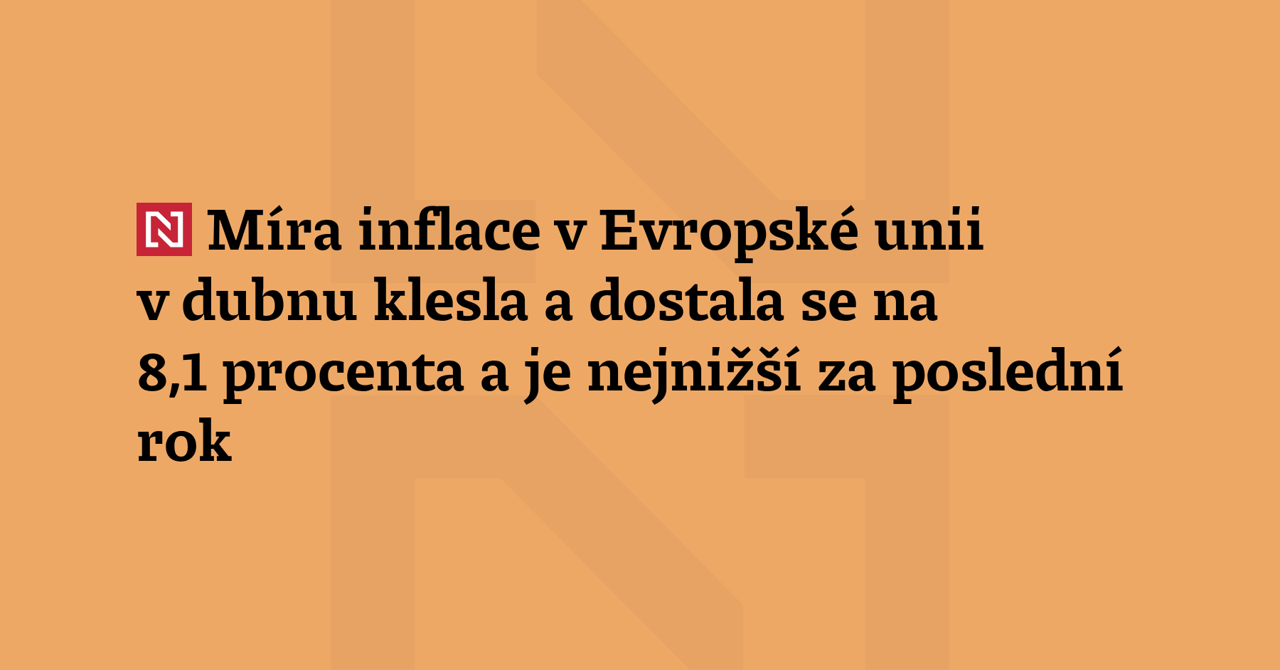 Míra inflace v Evropské unii v dubnu klesla a dostala se na 8,1 ...