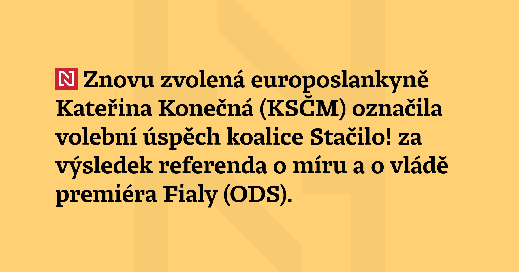 Znovu Zvolená Europoslankyně Kateřina Konečná KsČm Označila Volební úspěch Koalice Stačilo Za 0506