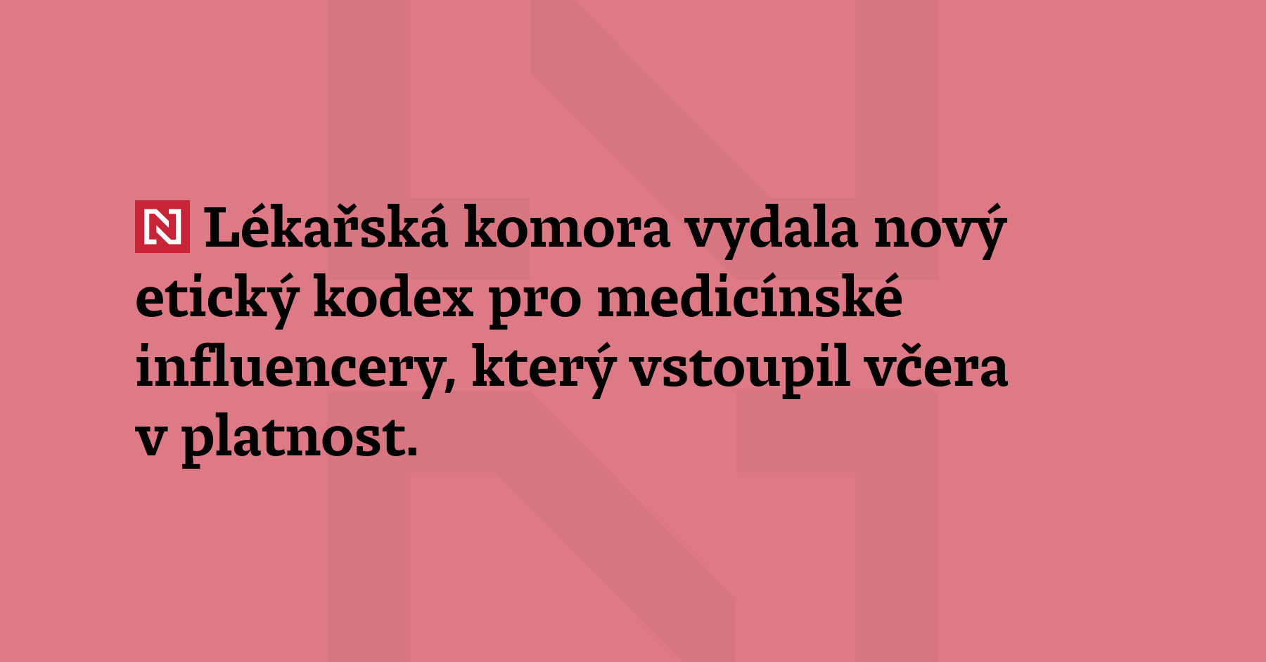 Lékařská komora vydala nový etický kodex pro medicínské influencery, který...