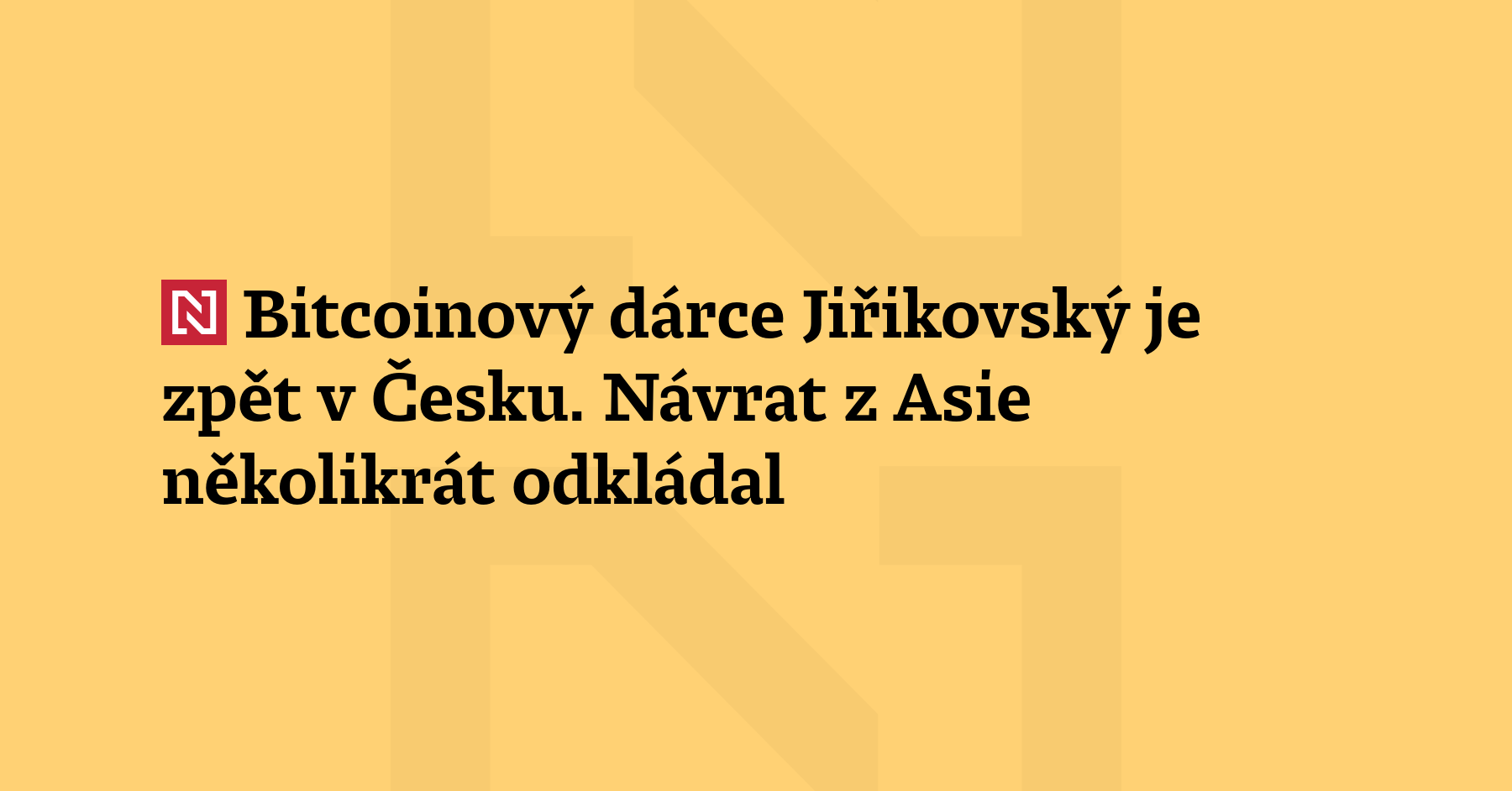 Odsouzený obchodník s drogami Tomáš Jiřikovský, který stál v centru bitcoinové kauzy,...