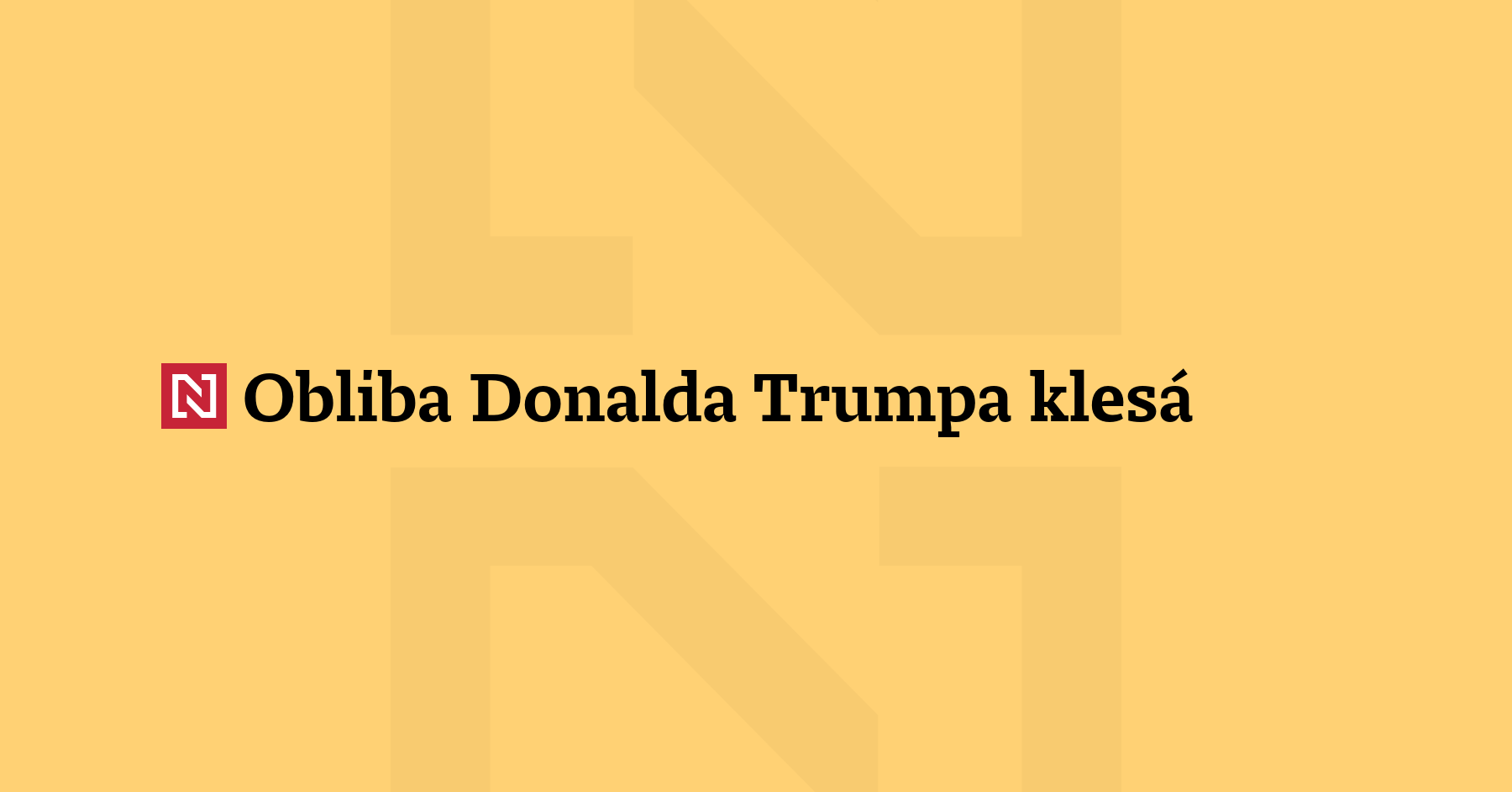 Trumpova podpora se dál propadá, podle průzkumu Reuters/Ipsos klesla na...