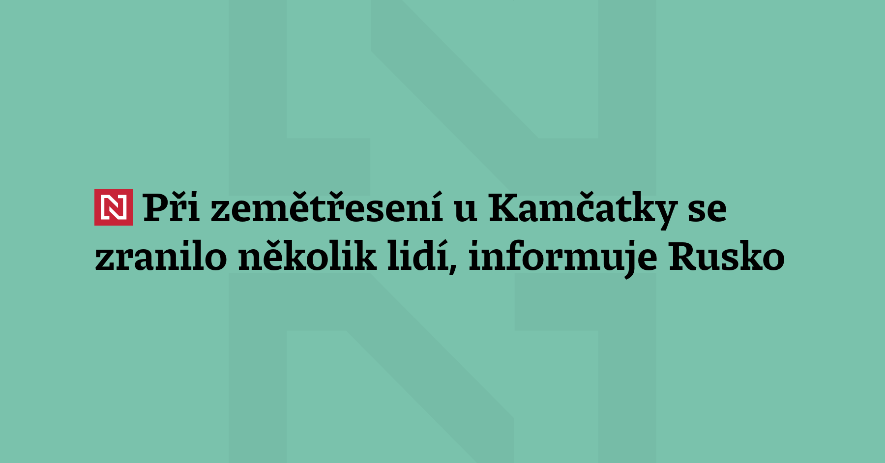Rusko hlásí po zemětřesení několik zraněných. Na Sachalinu vypadla elektřina....