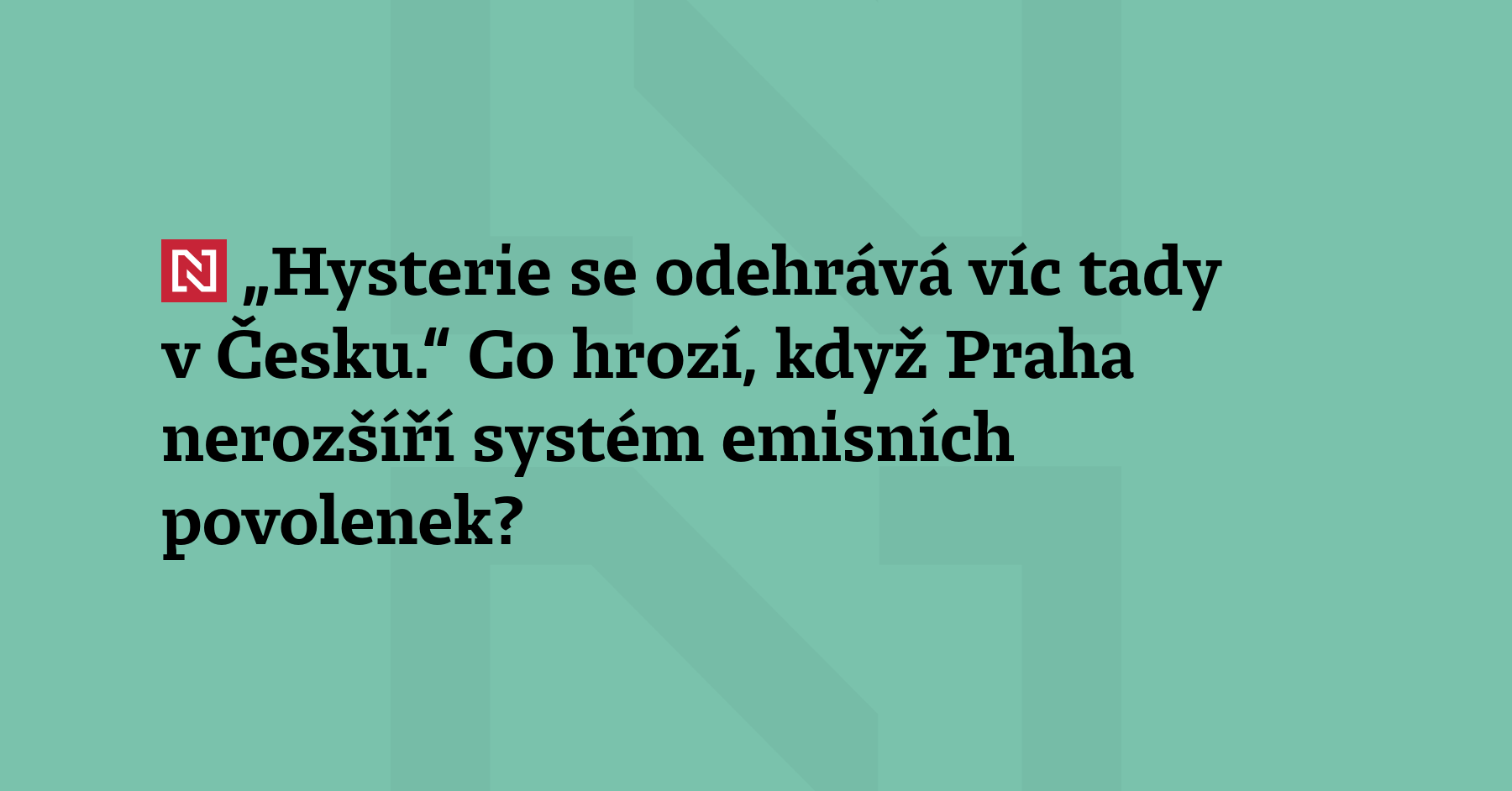 „Komise nemůže přijít a jen tak škrtnout nějakou legislativu,“ říká vedoucí...