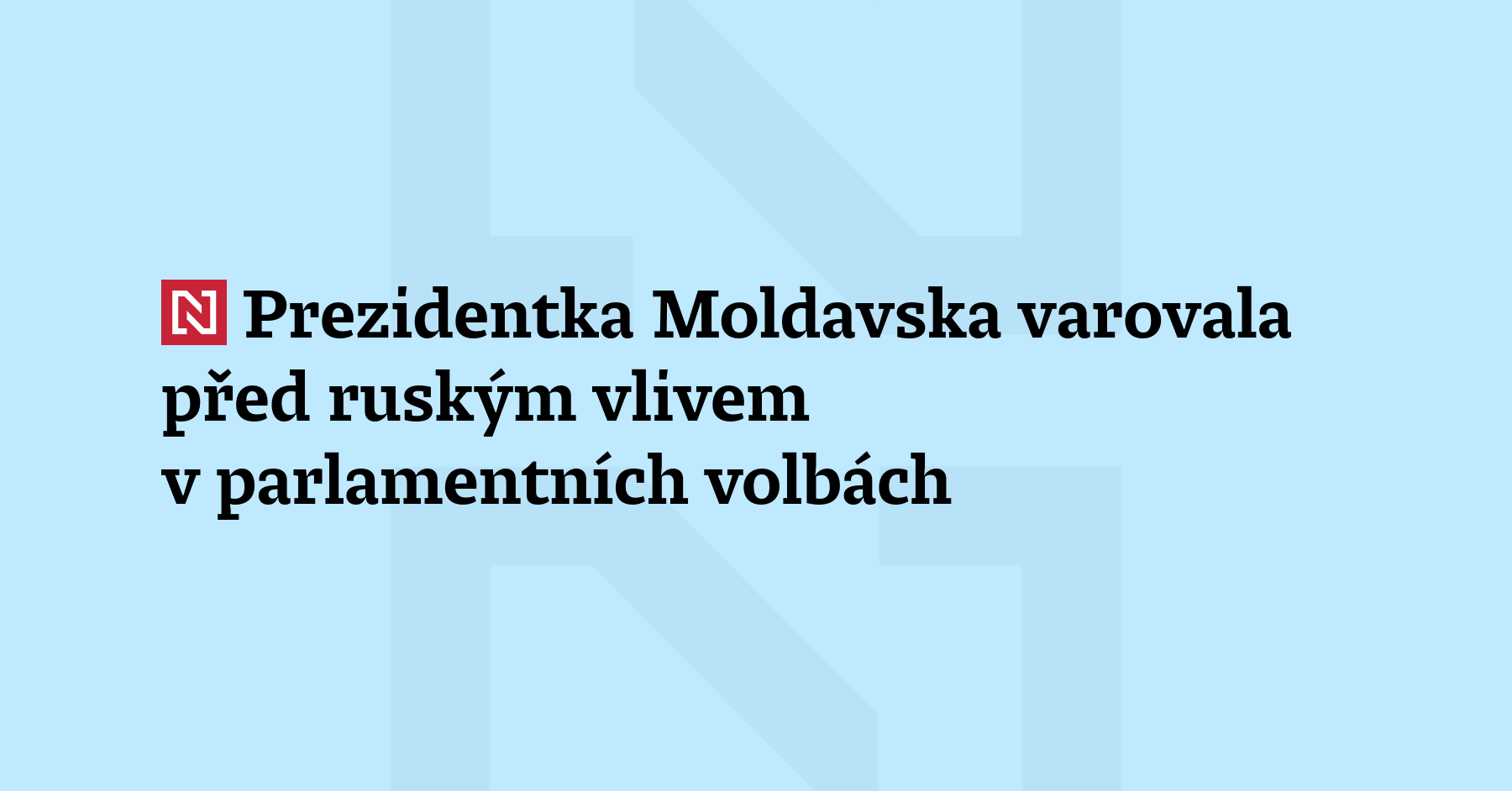 Moldavská prezidentka Maia Sandu dnes varovala před vměšováním Ruska do...