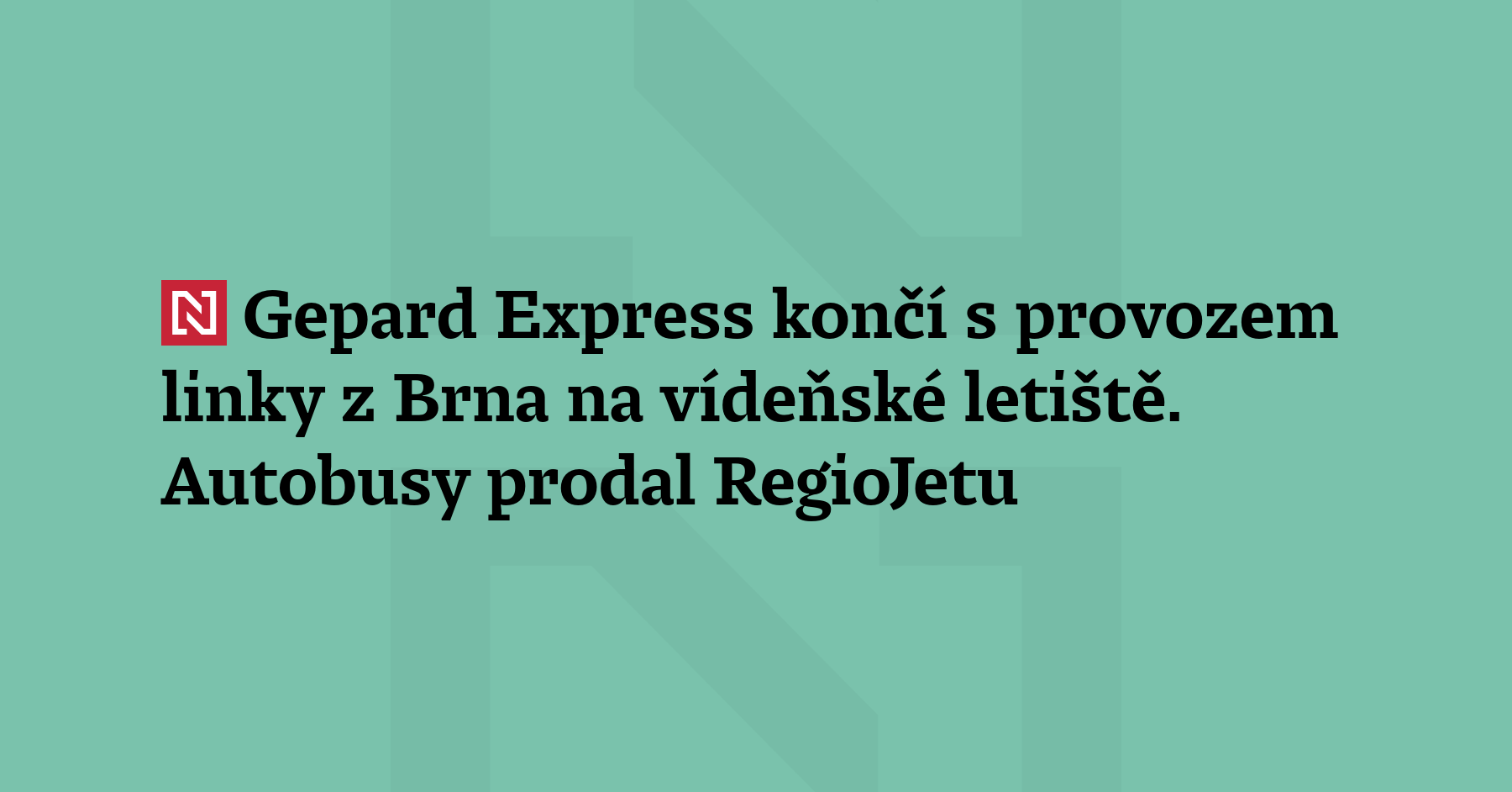 Dopravní společnost Gepard Express přestane od 1. srpna provozovat autobusové spojení...