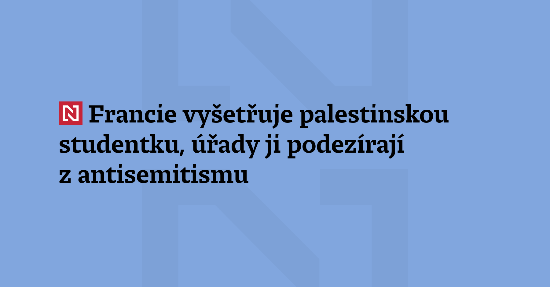 Palestinská studentka Nour Atallah, která nastoupila na školu ve francouzském...