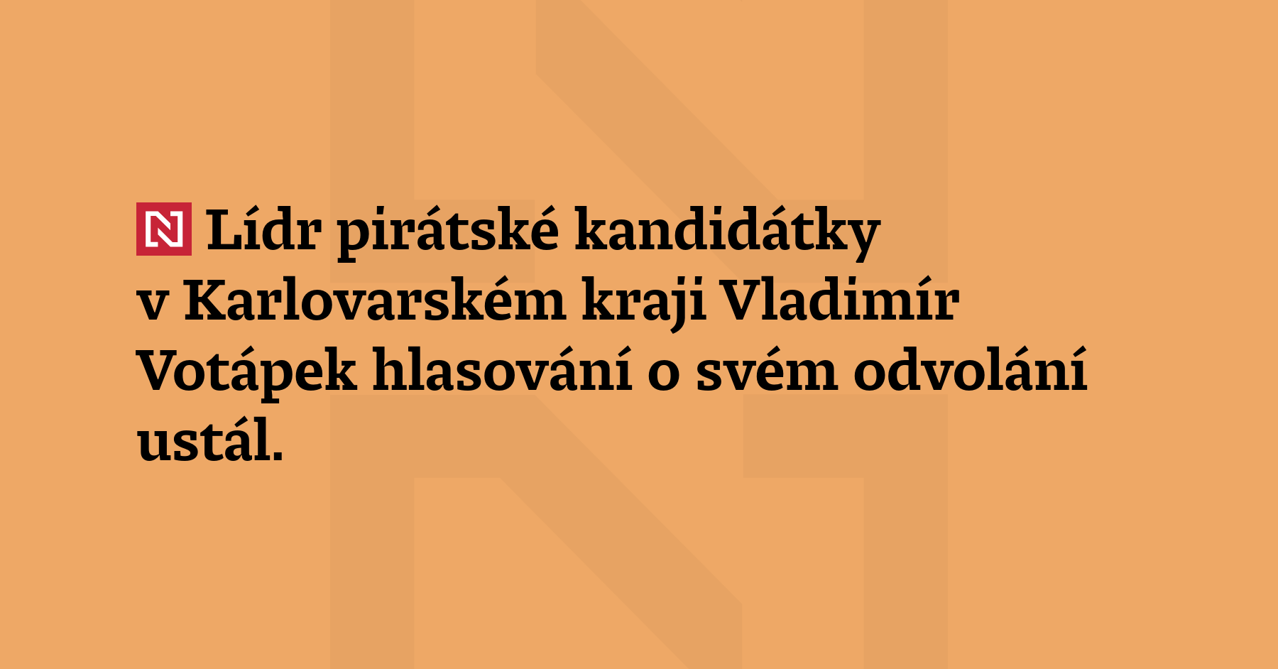 Lídr pirátské kandidátky v Karlovarském kraji Vladimír Votápek hlasování o...