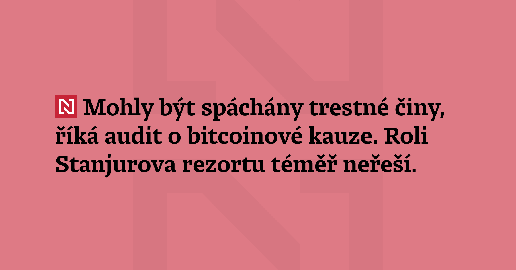 Ministerstvo spravedlnosti podle auditorů nikdy nemělo přijmout dar v bitcoinech, které...