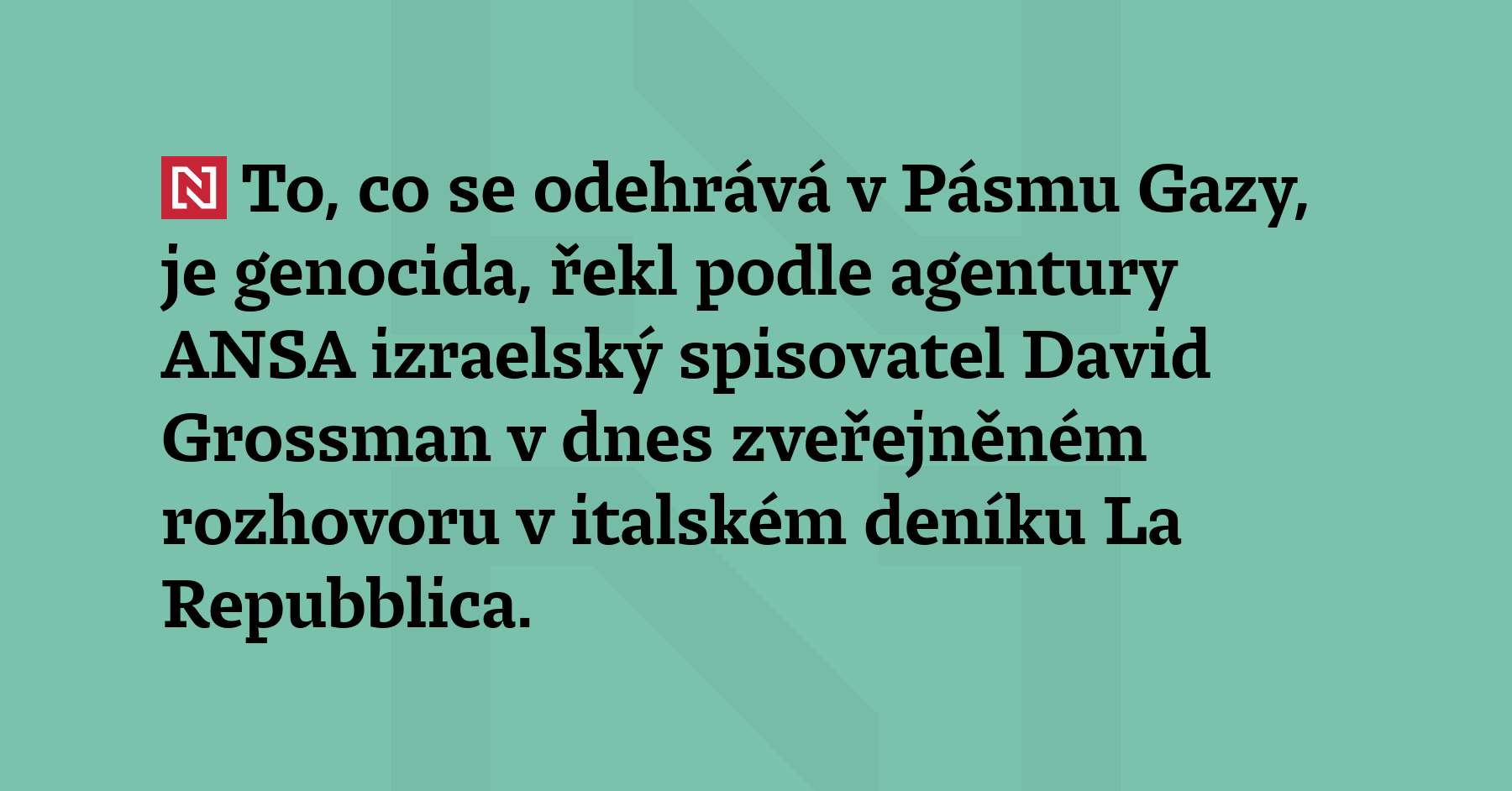 To, co se odehrává v Pásmu Gazy, je genocida, řekl podle...