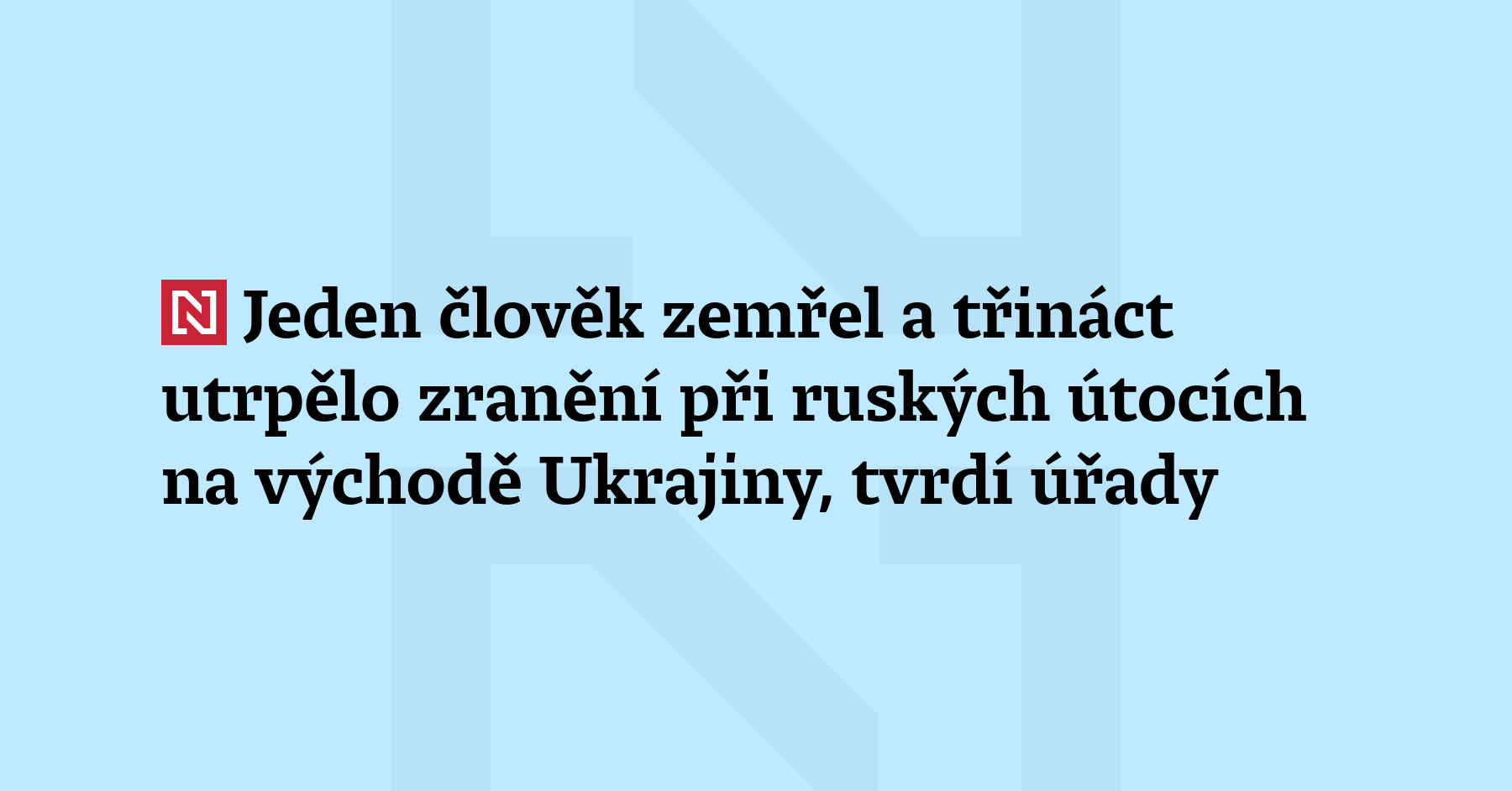 Při ruských útocích na Charkovskou oblast zemřel za uplynulých dvacet...