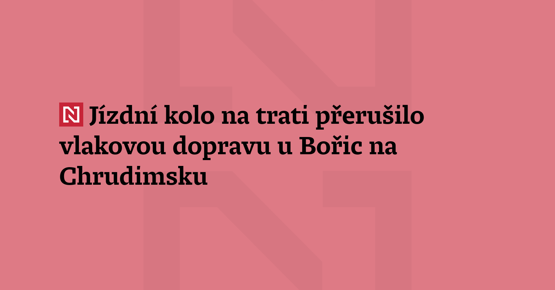 Dopravní nehoda dvou cyklistů dnes dopoledne přerušila provoz na lokální...