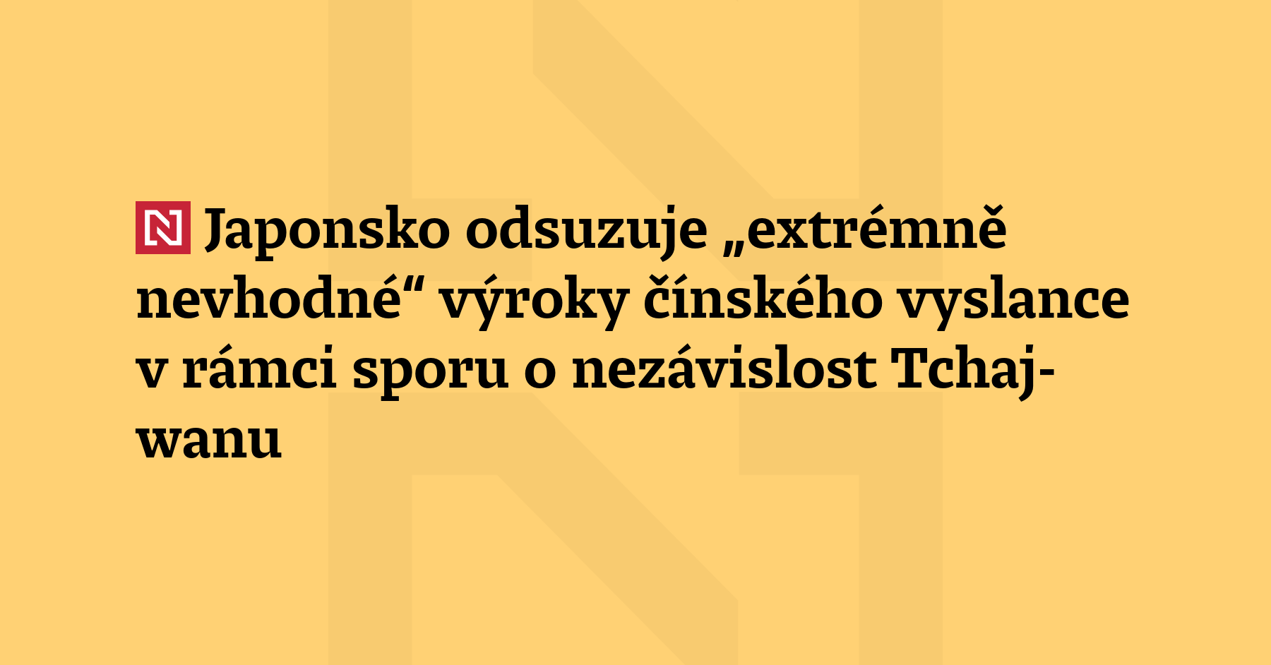 Japonsko se ohradilo vůči Číně kvůli „extrémně nevhodným“ poznámkám jednoho...