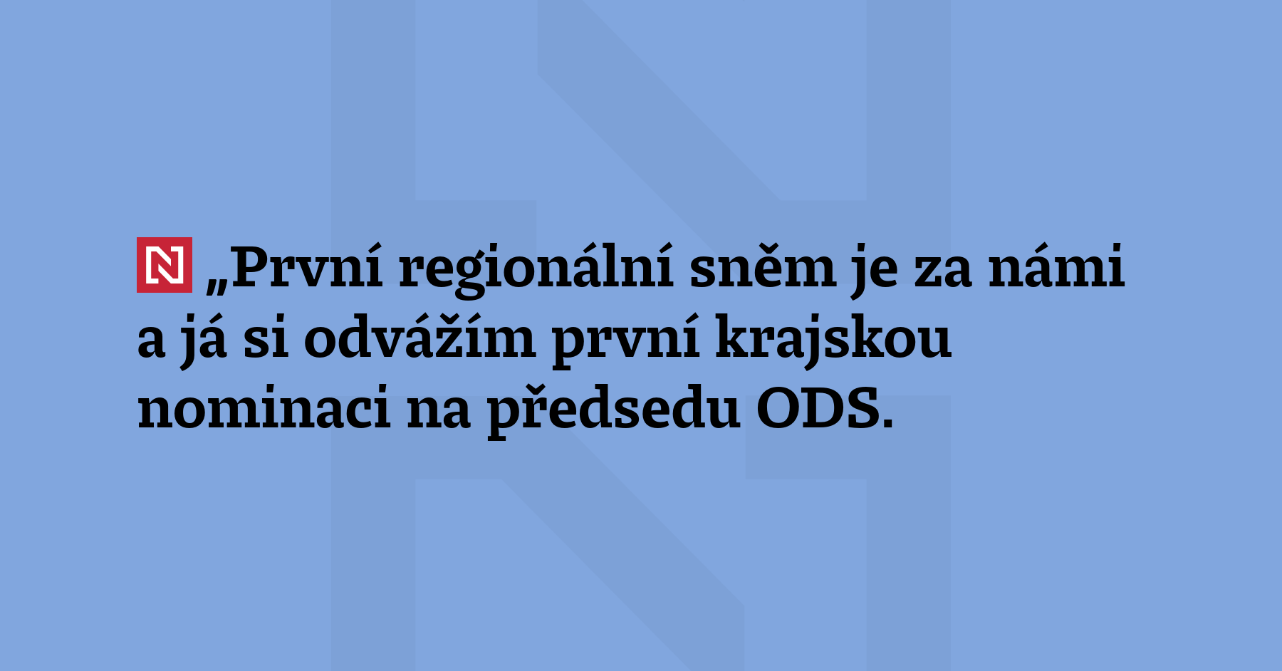 „První regionální sněm je za námi a já si odvážím první...