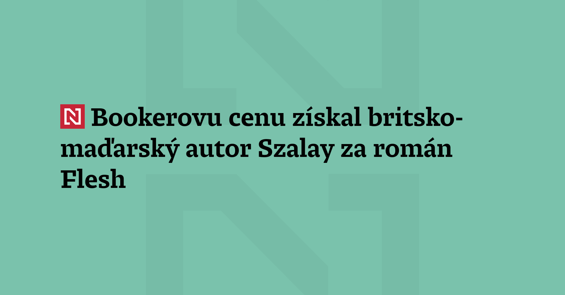 Britsko-maďarský autor David Szalay získal letošní literární Bookerovu cenu za...