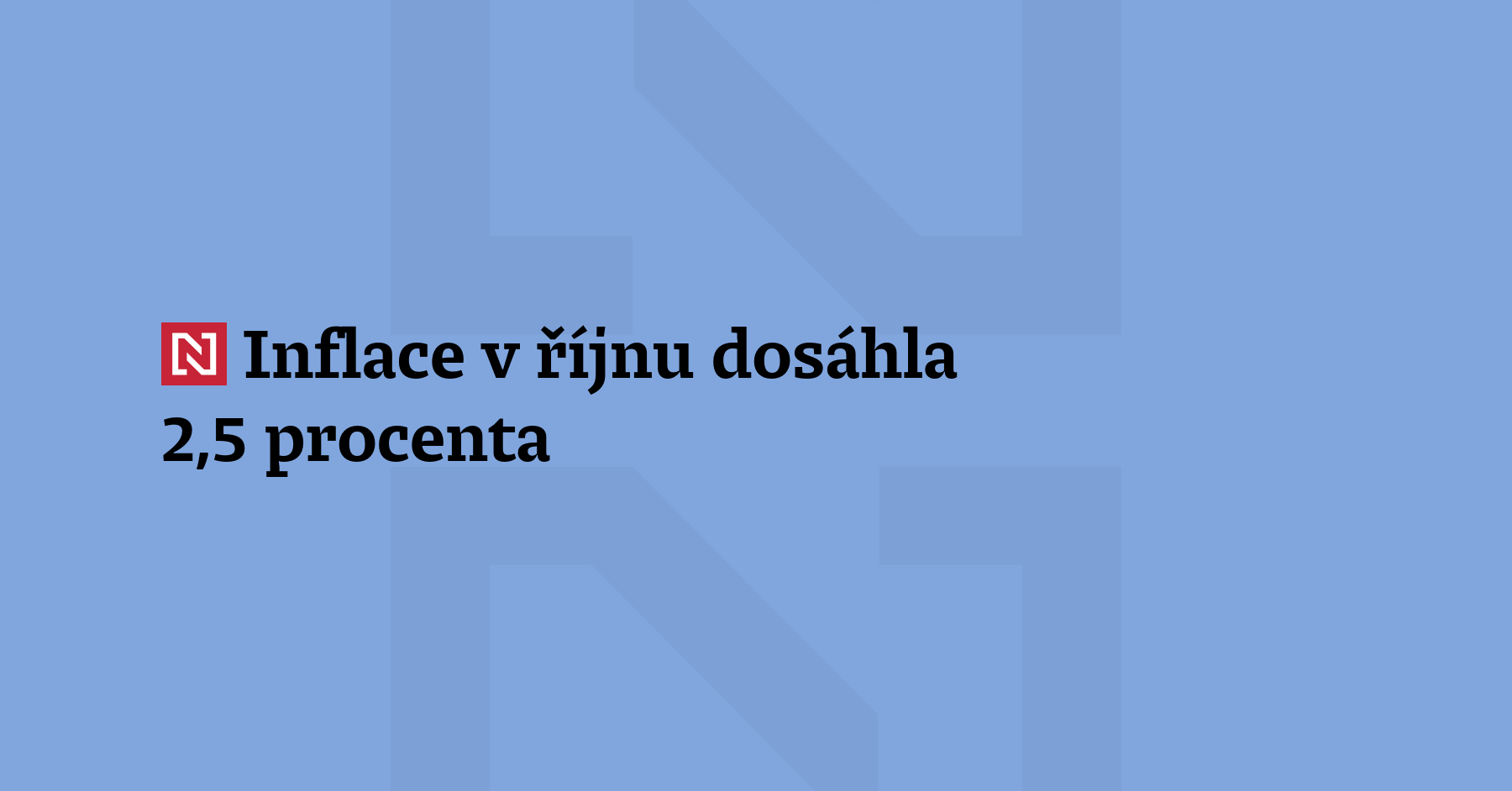 Meziroční růst cen v říjnu dosáhl 2,5 procenta, potvrdili statistici. Inflace zrychlila...