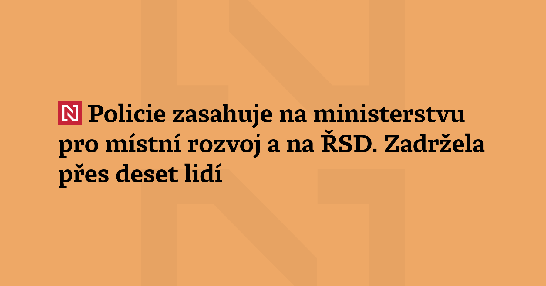 Policie od rána zasahuje na Ředitelství silnic a dálnic v Praze a v Hradci...