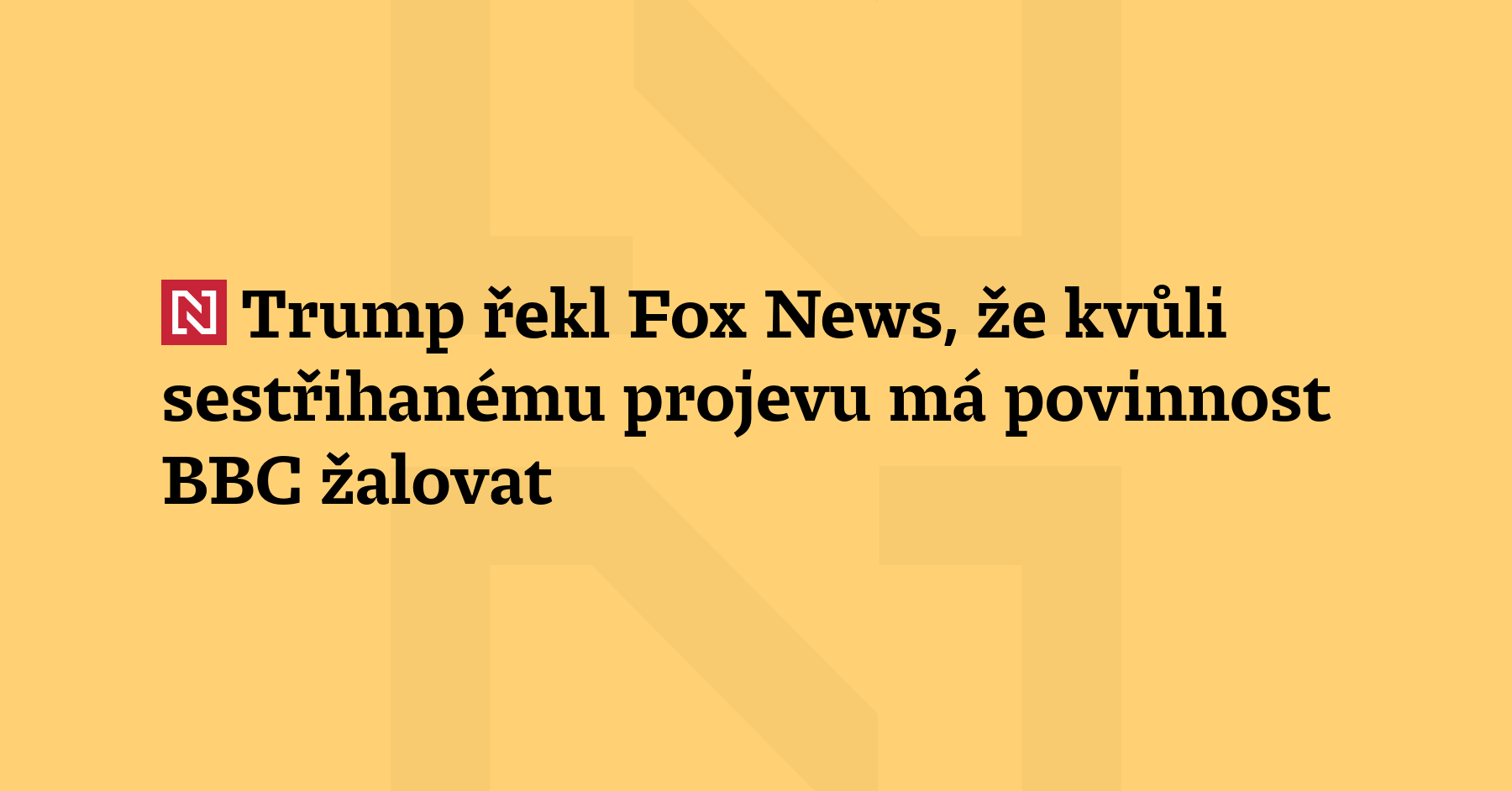 Americký prezident Donald Trump v rozhovoru s televizí Fox News řekl, že...