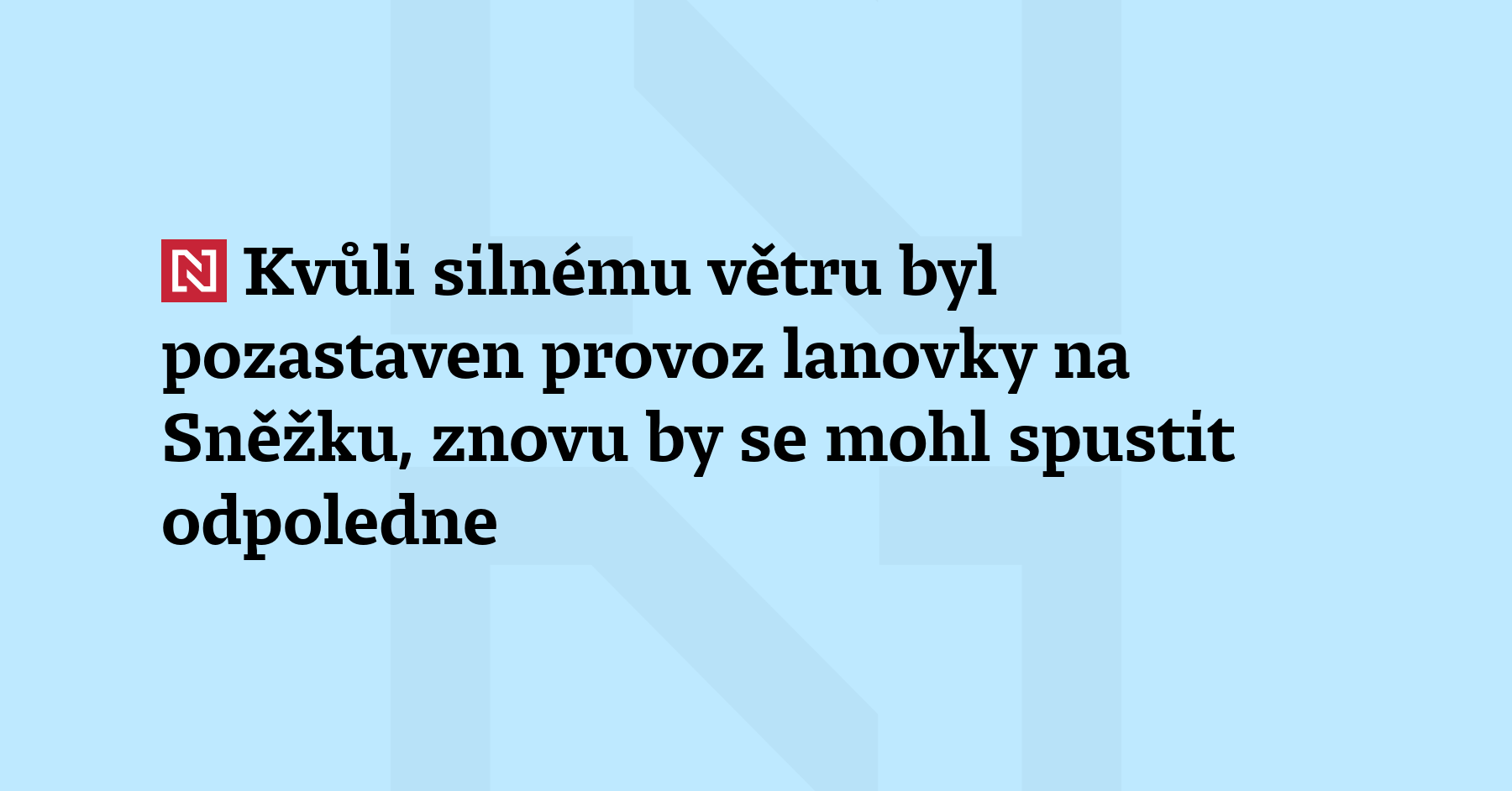 Silný vítr dnes zastavil kabinovou lanovku z Pece pod Sněžkou na...
