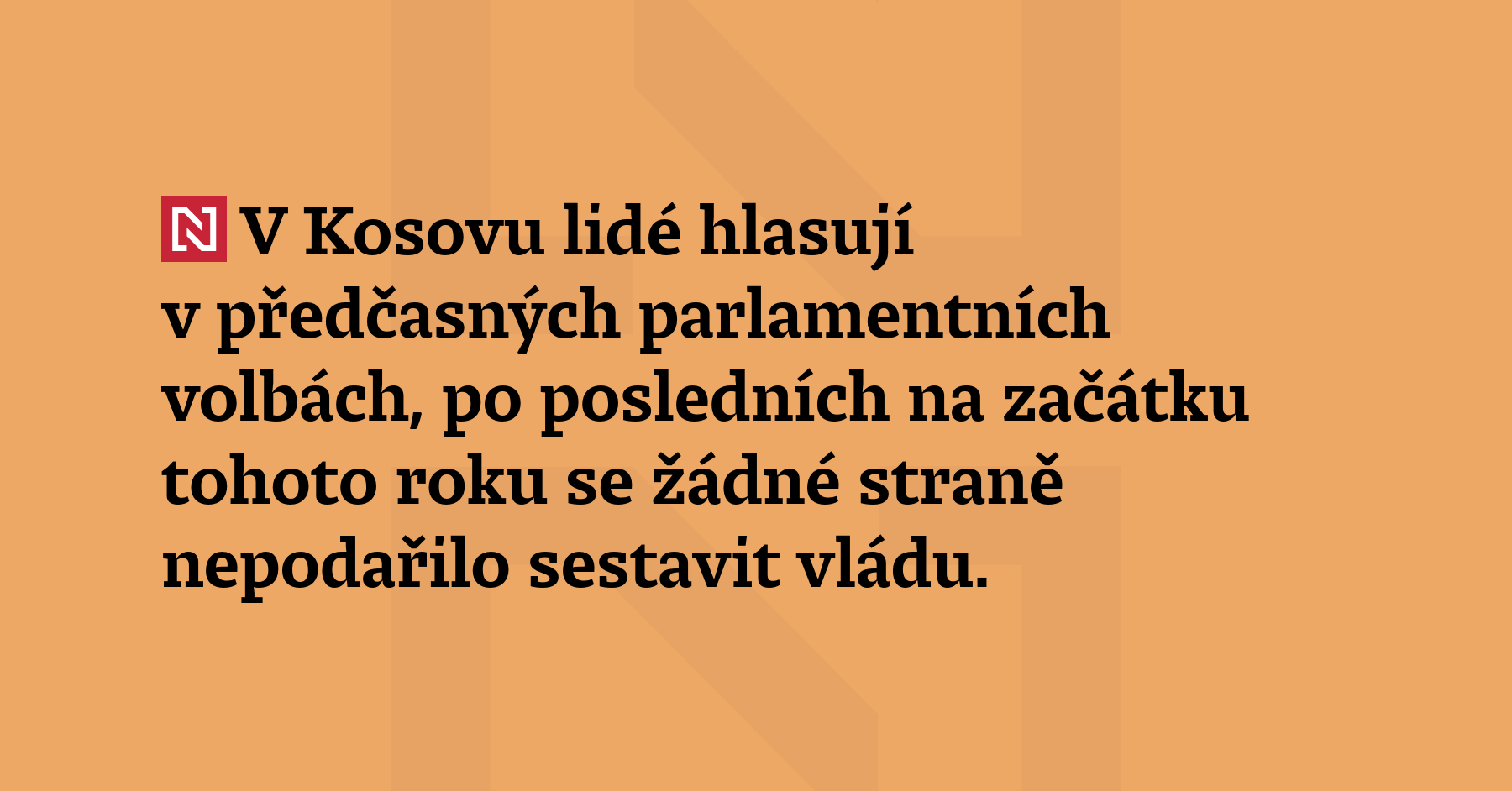 Občané Kosova dnes volí v předčasných parlamentních volbách. Po posledních volbách...