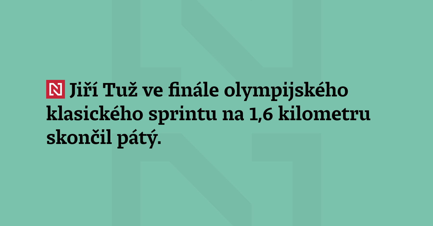 Jiří Tuž ve finále olympijského klasického sprintu na 1,6 kilometru skončil...