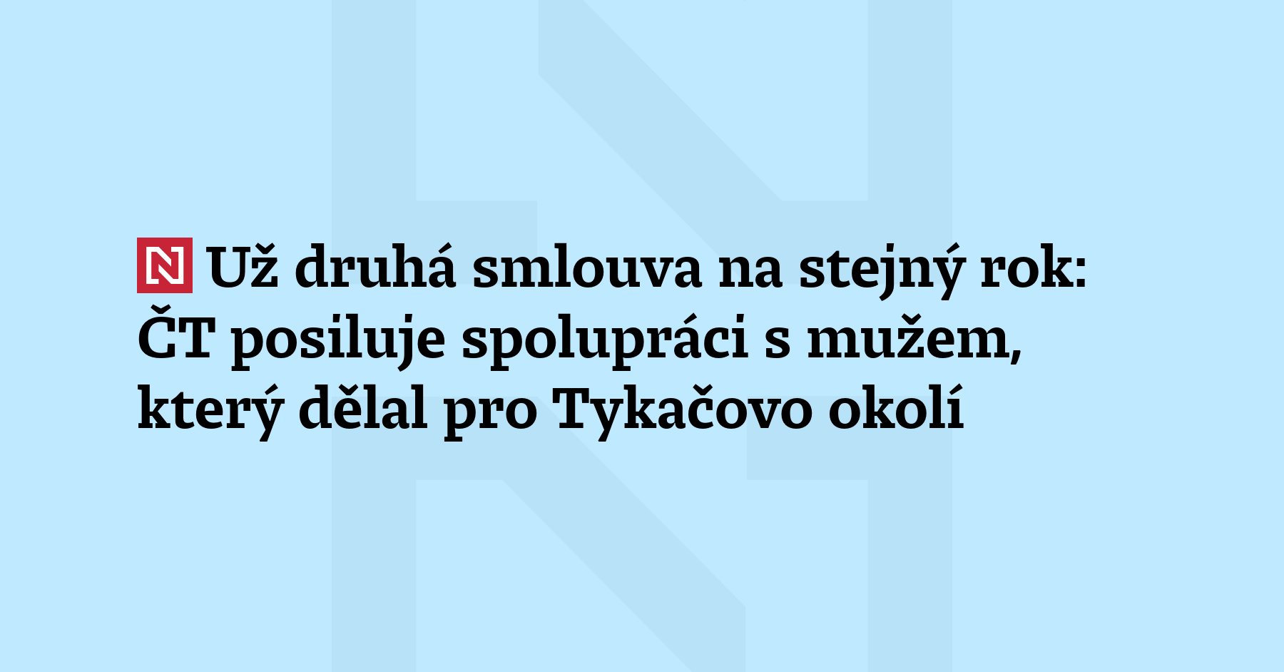 Česká televize pokračuje ve spolupráci s externím poradcem Martinem Mrnkou. Muž,...