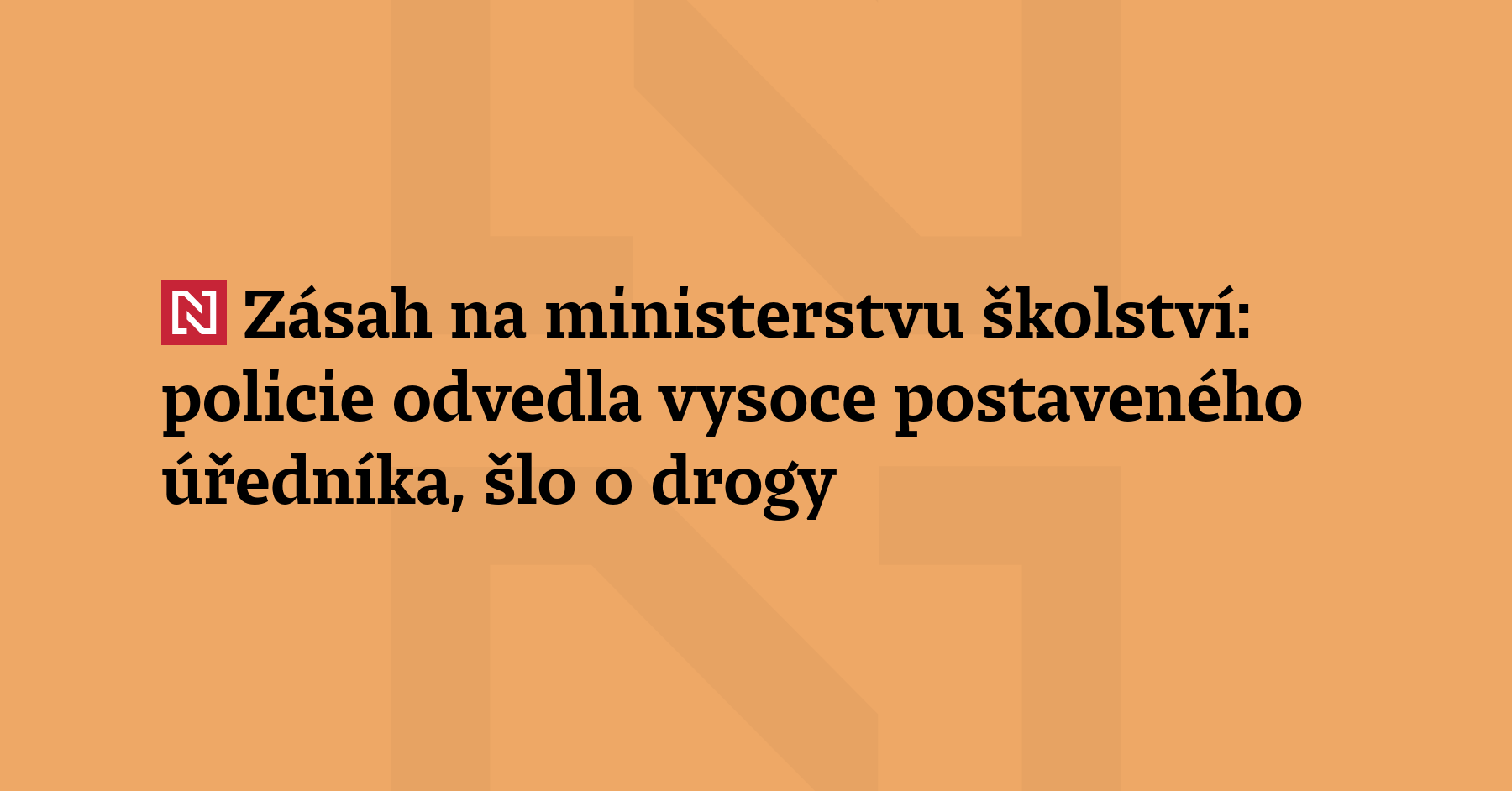 Policie přímo v budově ministerstva školství zadržela vysoce postaveného úředníka, který...