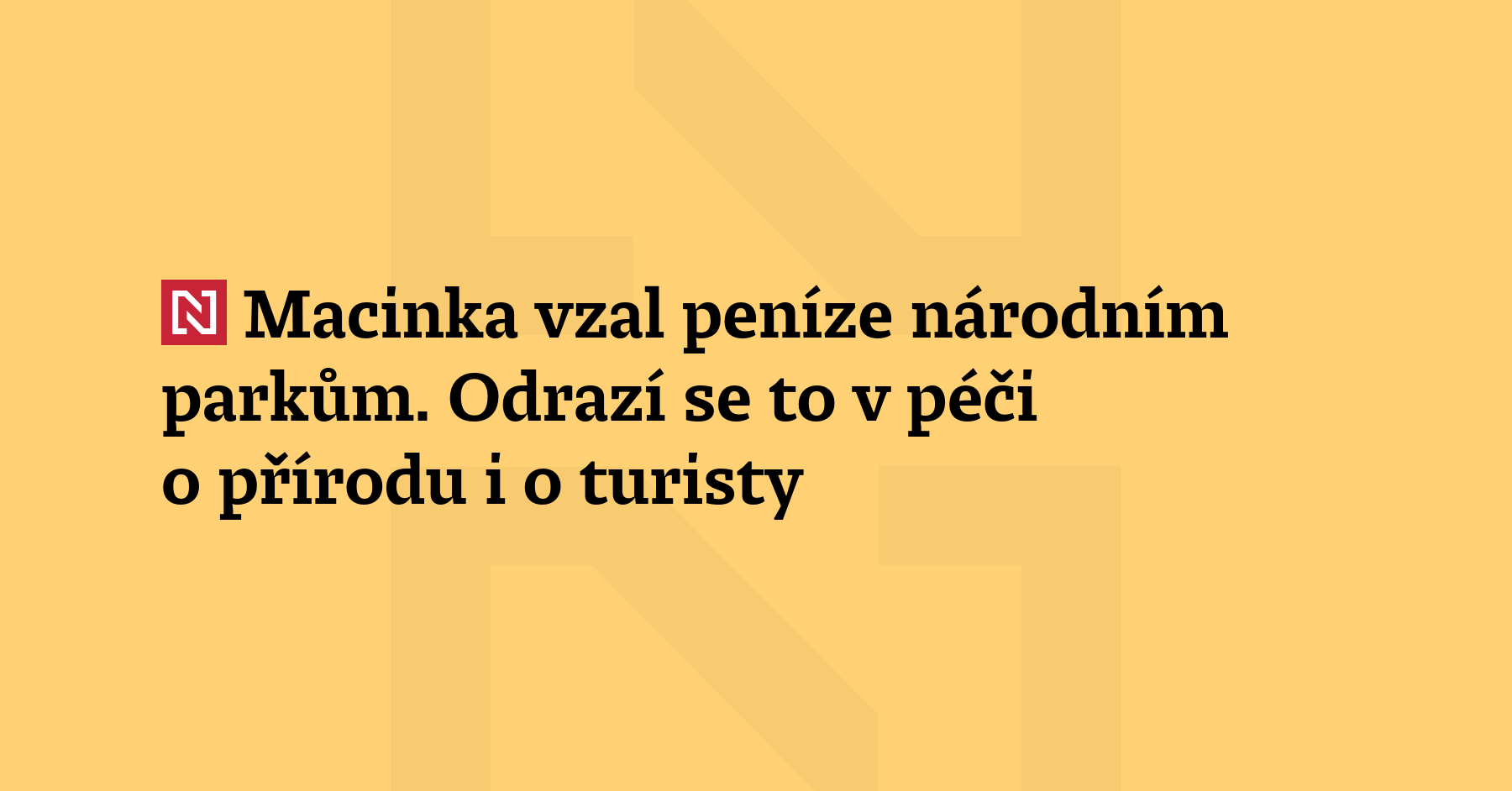 Ministerstvo životního prostředí oznámilo národním parkům dramatické snížení jejich letošních...