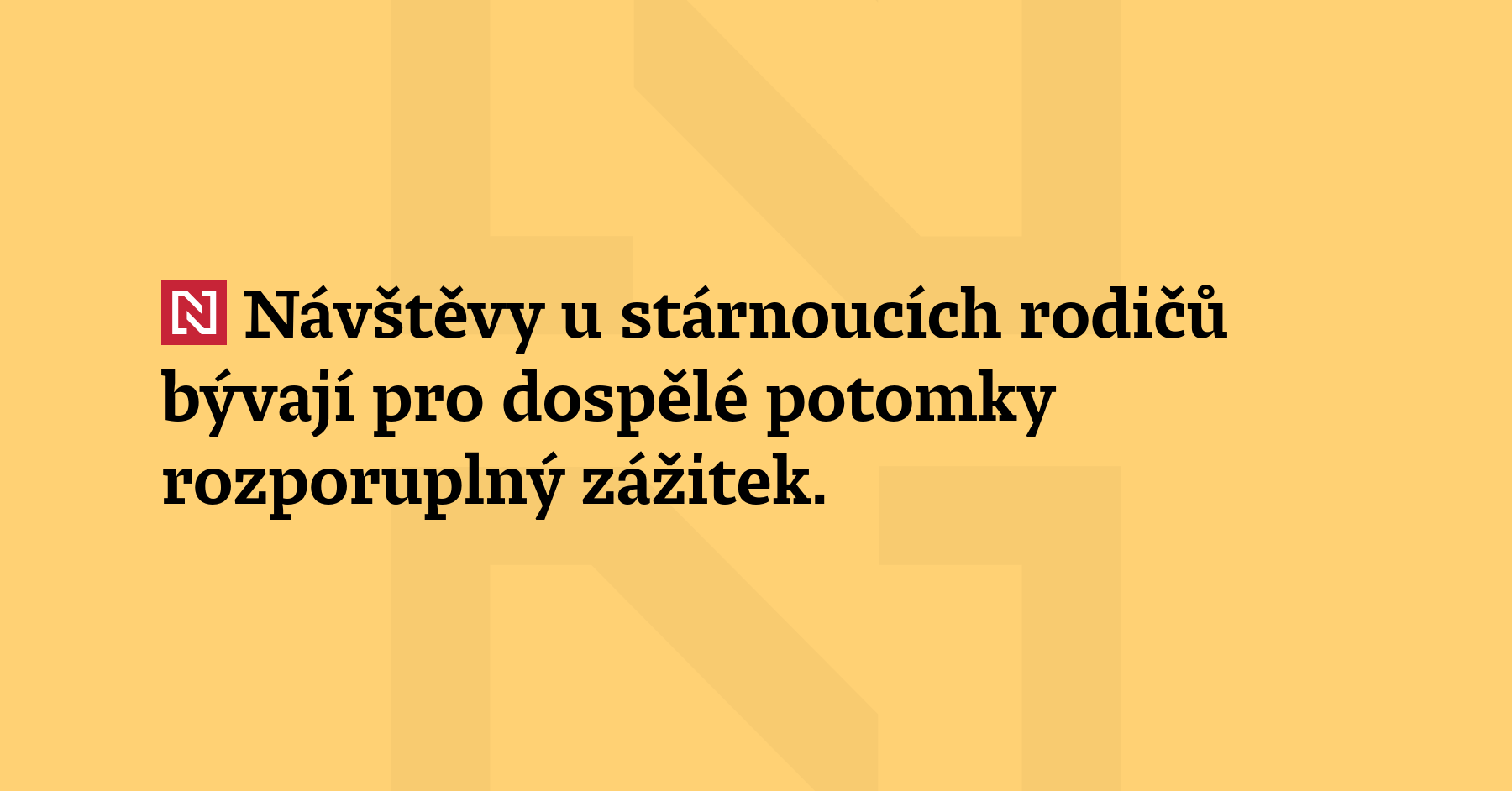 Návštěvy u stárnoucích rodičů bývají pro dospělé potomky rozporuplným zážitkem. Konfrontují...