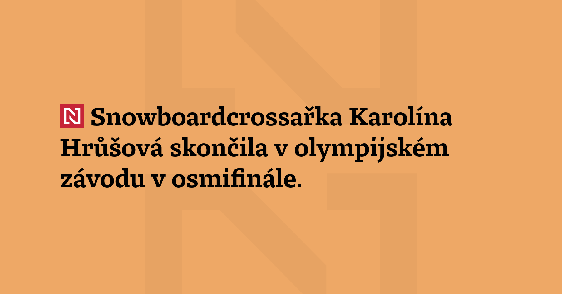 Snowboardcrossařka Karolína Hrůšová skončila v olympijském závodu v osmifinále. Ve své jízdě...