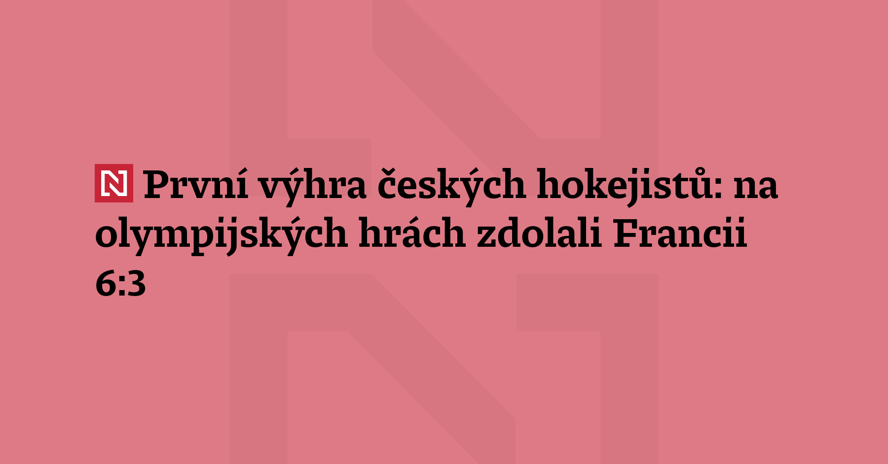 Čeští hokejisté na olympijském turnaji poprvé zvítězili, po prohře 0:5 s Kanadou...
