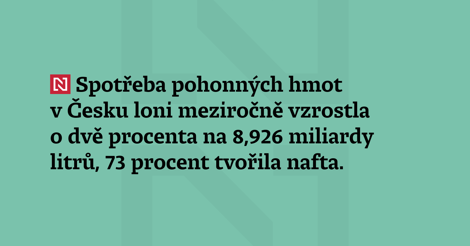 Spotřeba pohonných hmot v Česku loni meziročně vzrostla o dvě procenta na...