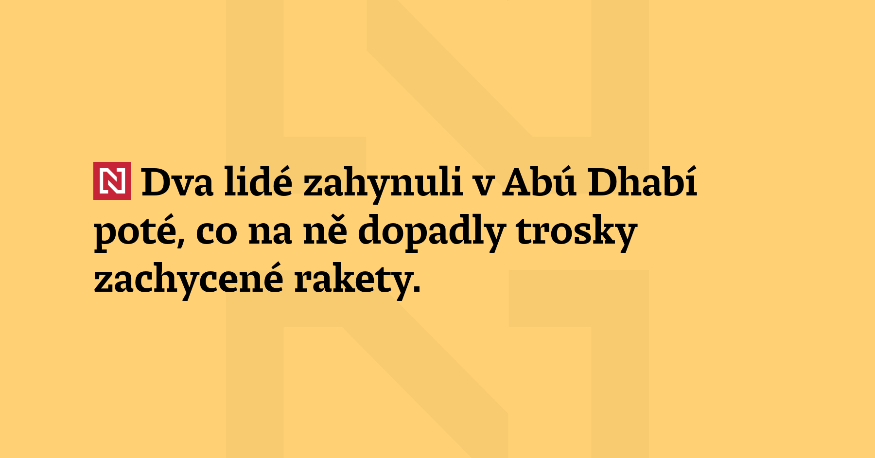 Dva lidé zahynuli v Abú Dhabí poté, co na ně dopadly...