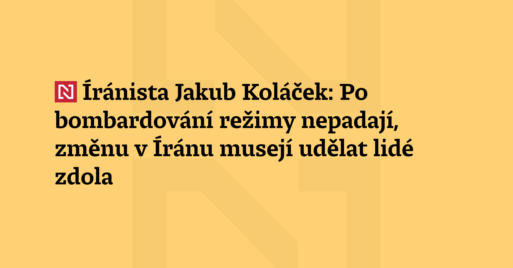 Dějinné zkušenosti ukazují, že vnější tlak režimy často spíš semkne,...