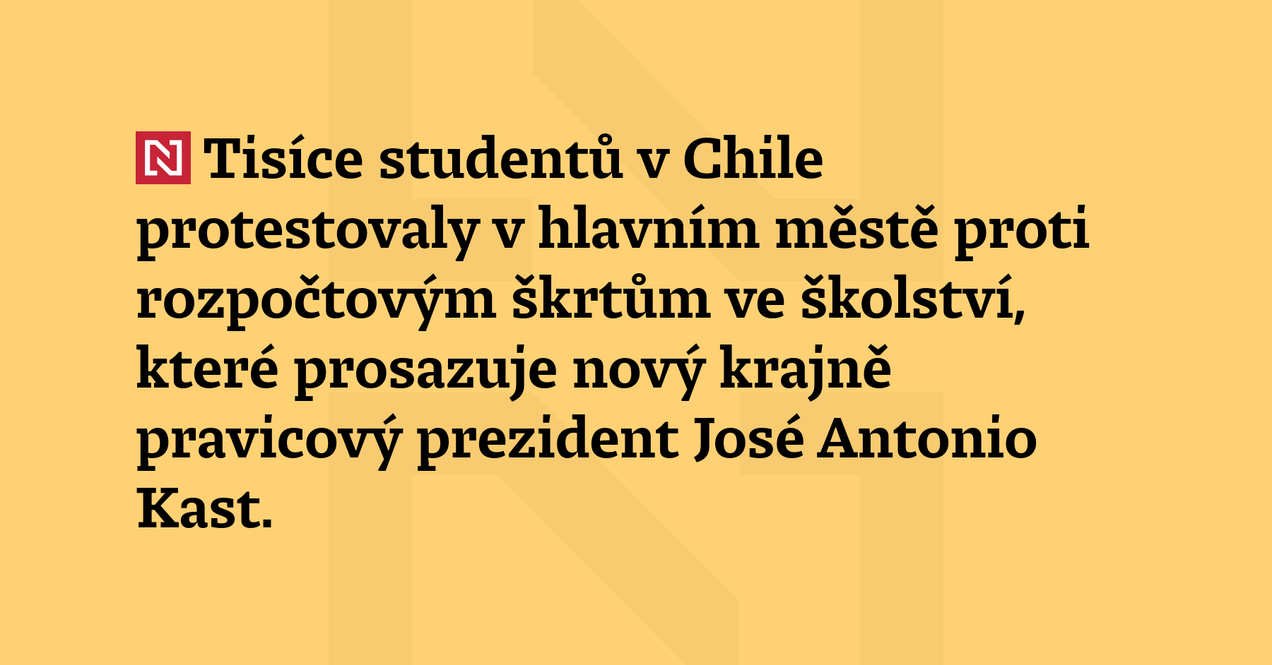 Tisíce studentů v Chile protestovaly v hlavním městě proti rozpočtovým škrtům ve...