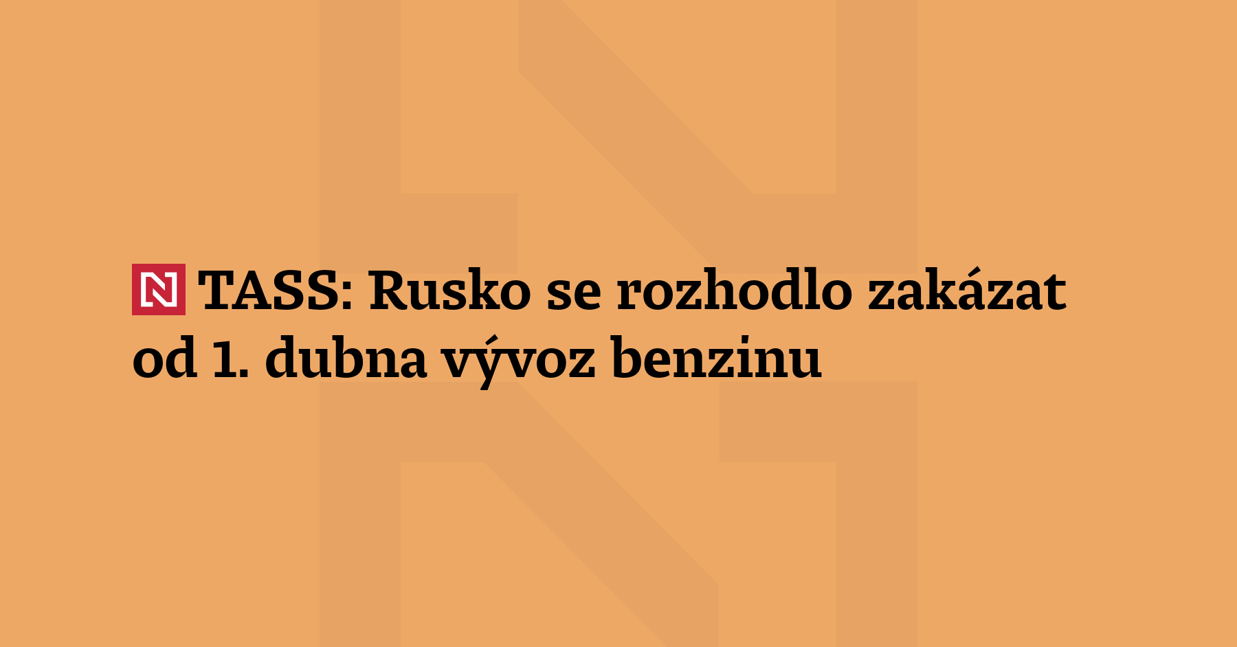 Ruské úřady se podle agentury TASS rozhodly zakázat od 1. dubna...