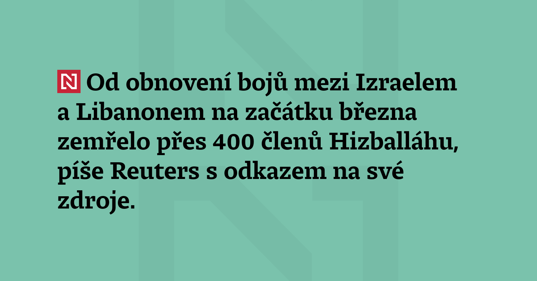 Od obnovení bojů mezi Izraelem a Libanonem na začátku března zemřelo...