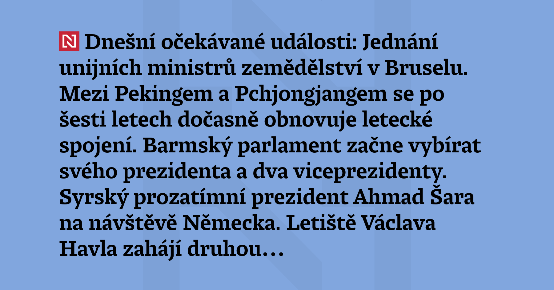 Dnešní očekávané události: Jednání unijních ministrů zemědělství v Bruselu. Mezi Pekingem...