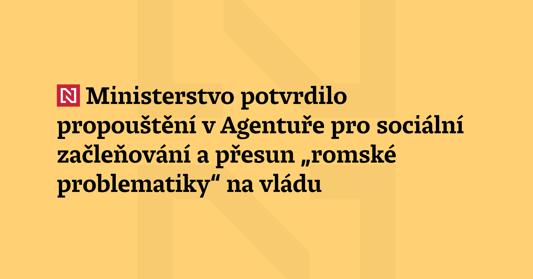 Ministerstvo pro místní rozvoj oznámilo systemizaci, v rámci níž dojde...