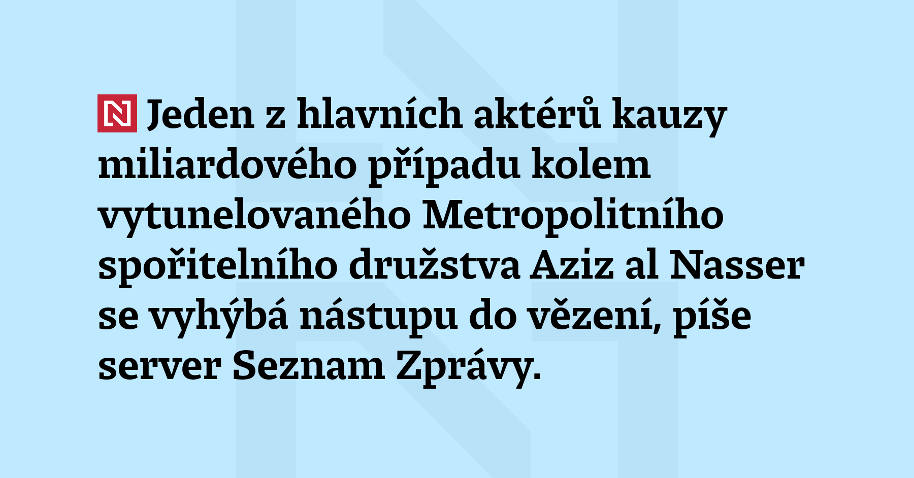 Jeden z hlavních aktérů kauzy miliardového případu kolem vytunelovaného Metropolitního spořitelního...