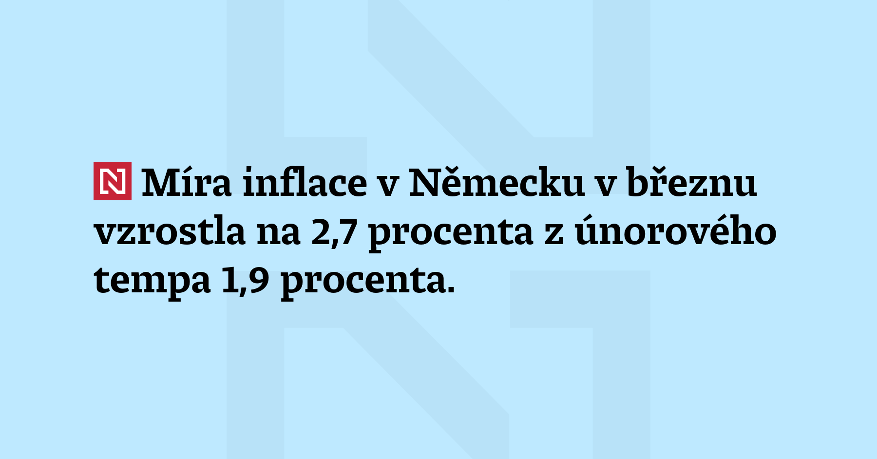 Míra inflace v Německu v březnu vzrostla na 2,7 procenta z únorového tempa 1,9 procenta....