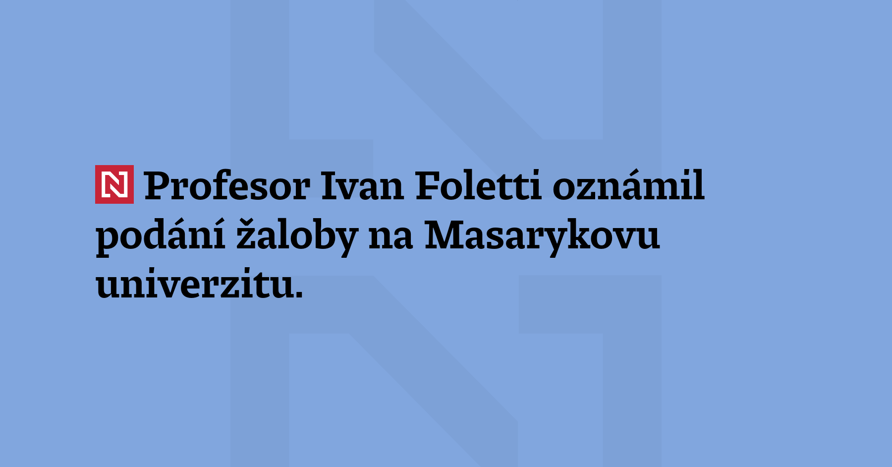 Historik umění Ivan Foletti, který musel opustit Filozofickou fakultu Masarykovy...