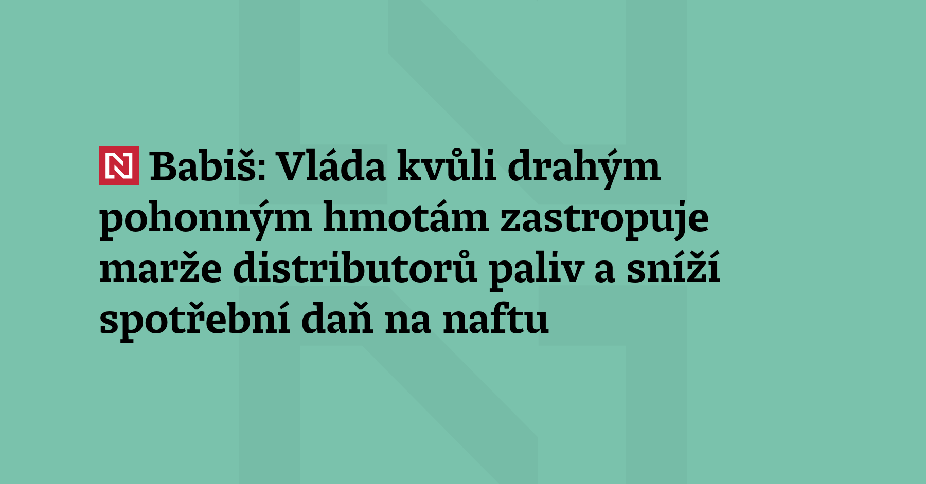 Vláda kvůli drahým pohonným hmotám zastropuje marže distributorů paliv a sníží...