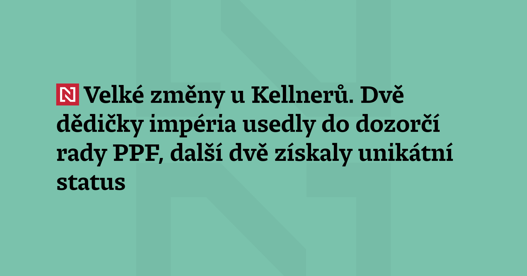 Skupina PPF dokončila přesun ústřední společnosti z Nizozemska do Česka. Zároveň...
