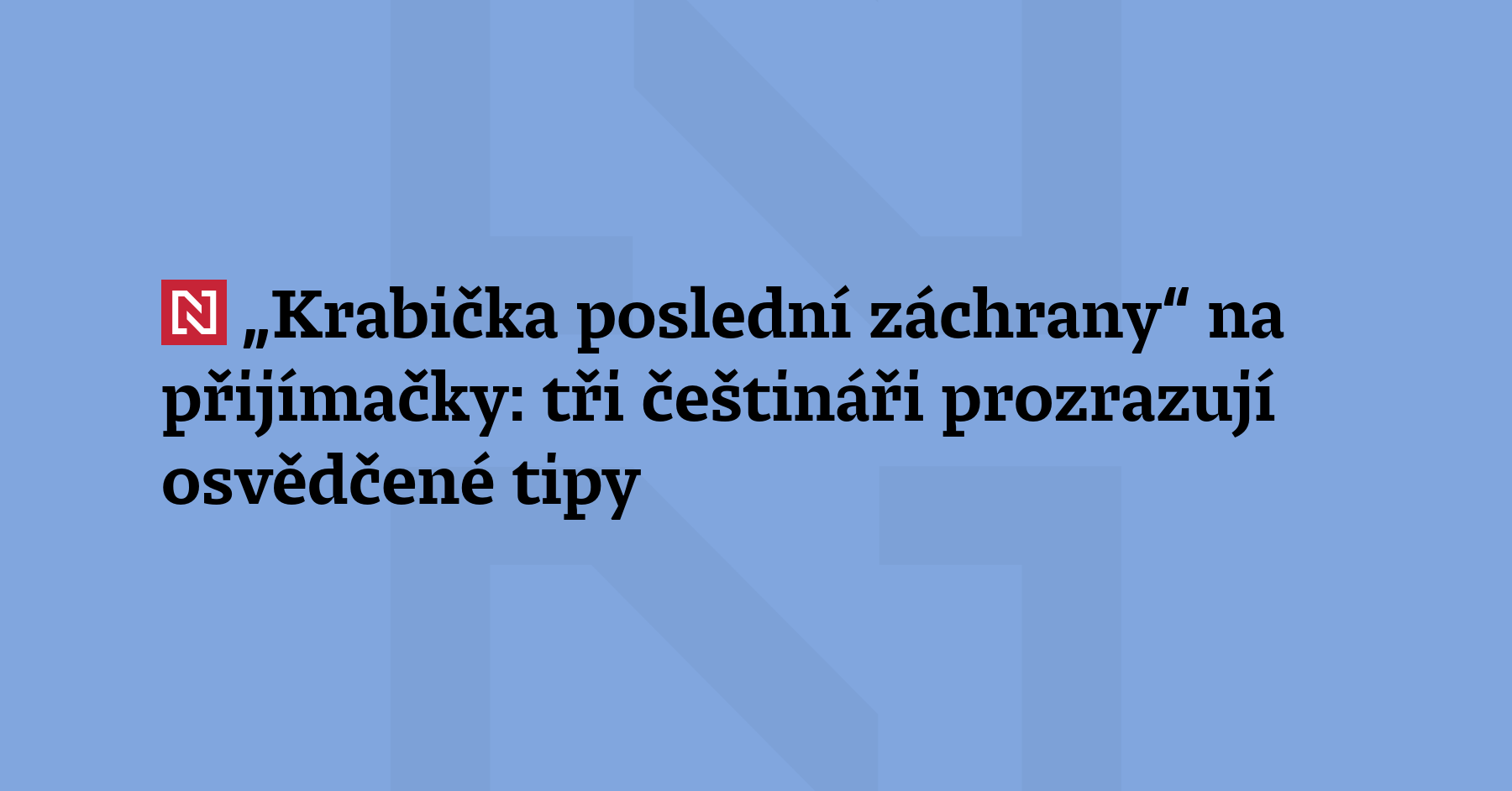 „Nemá smysl věnovat se věcem, které jsem doteď nepochopil,“ doporučuje...