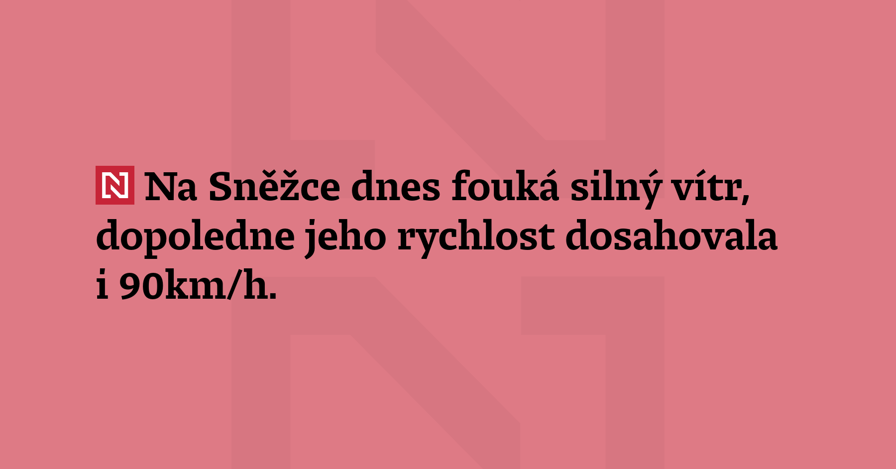 Na Sněžce dnes fouká silný vítr, dopoledne jeho rychlost dosahovala...