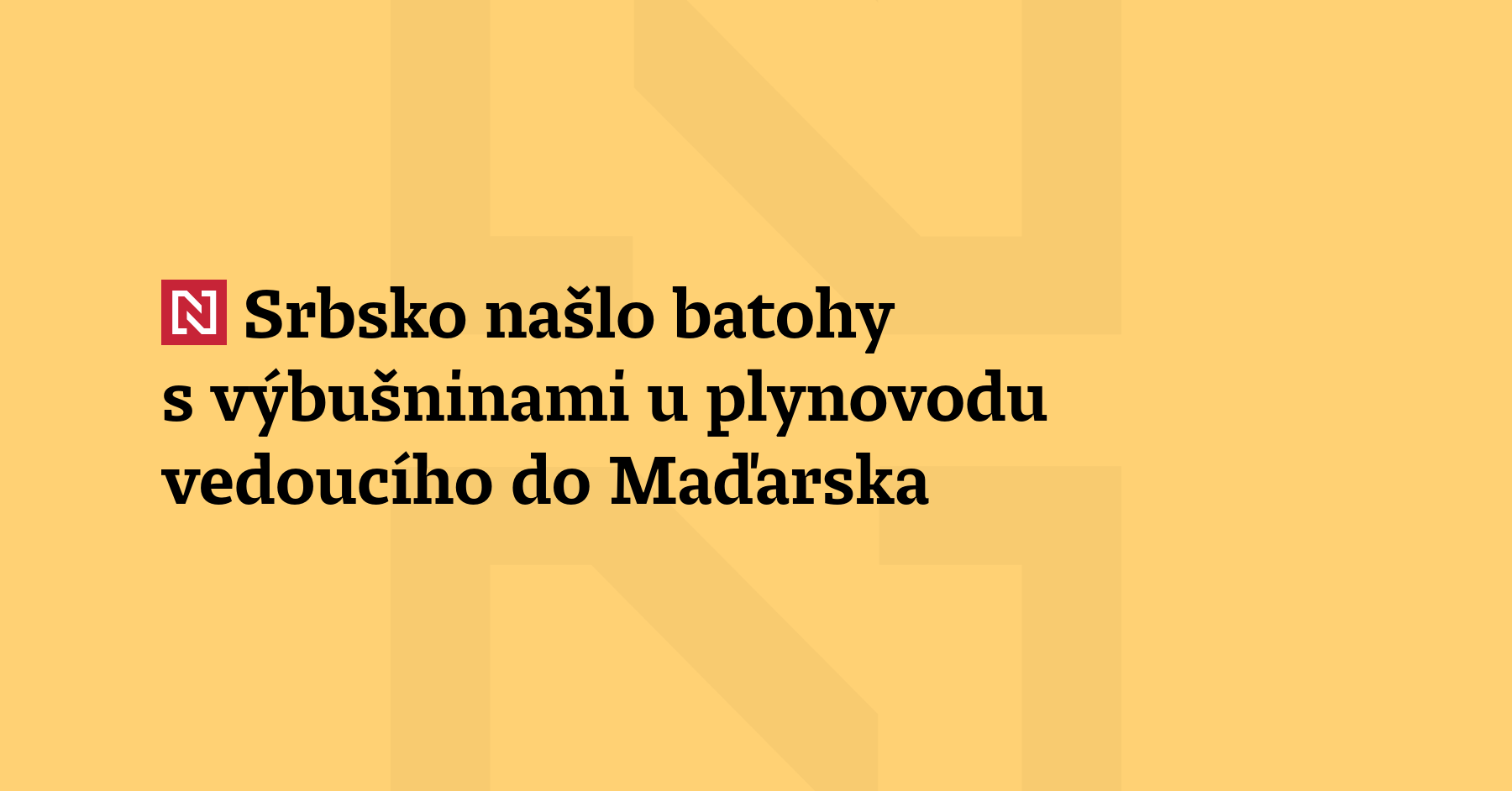 Srbská armáda a policie našly dva batohy s výbušninami a rozbuškami poblíž plynovodu,...