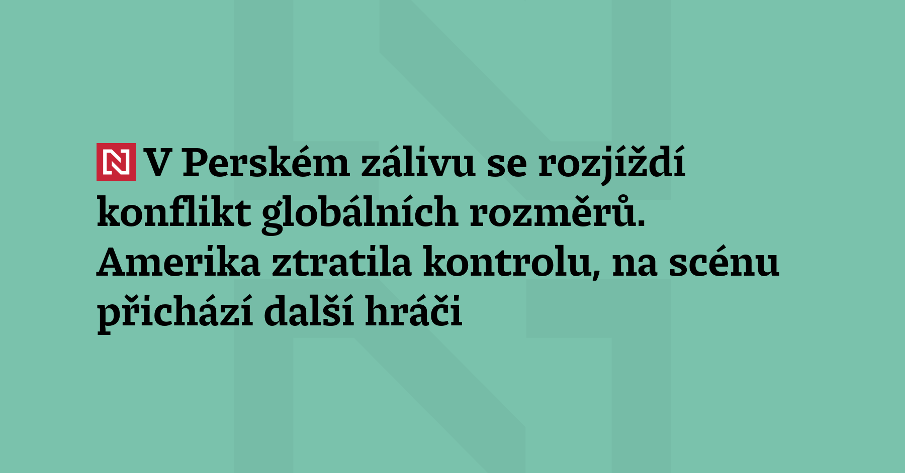 Zatímco Spojené státy působí bezradně a neschopně, Čína vypadá téměř jako...