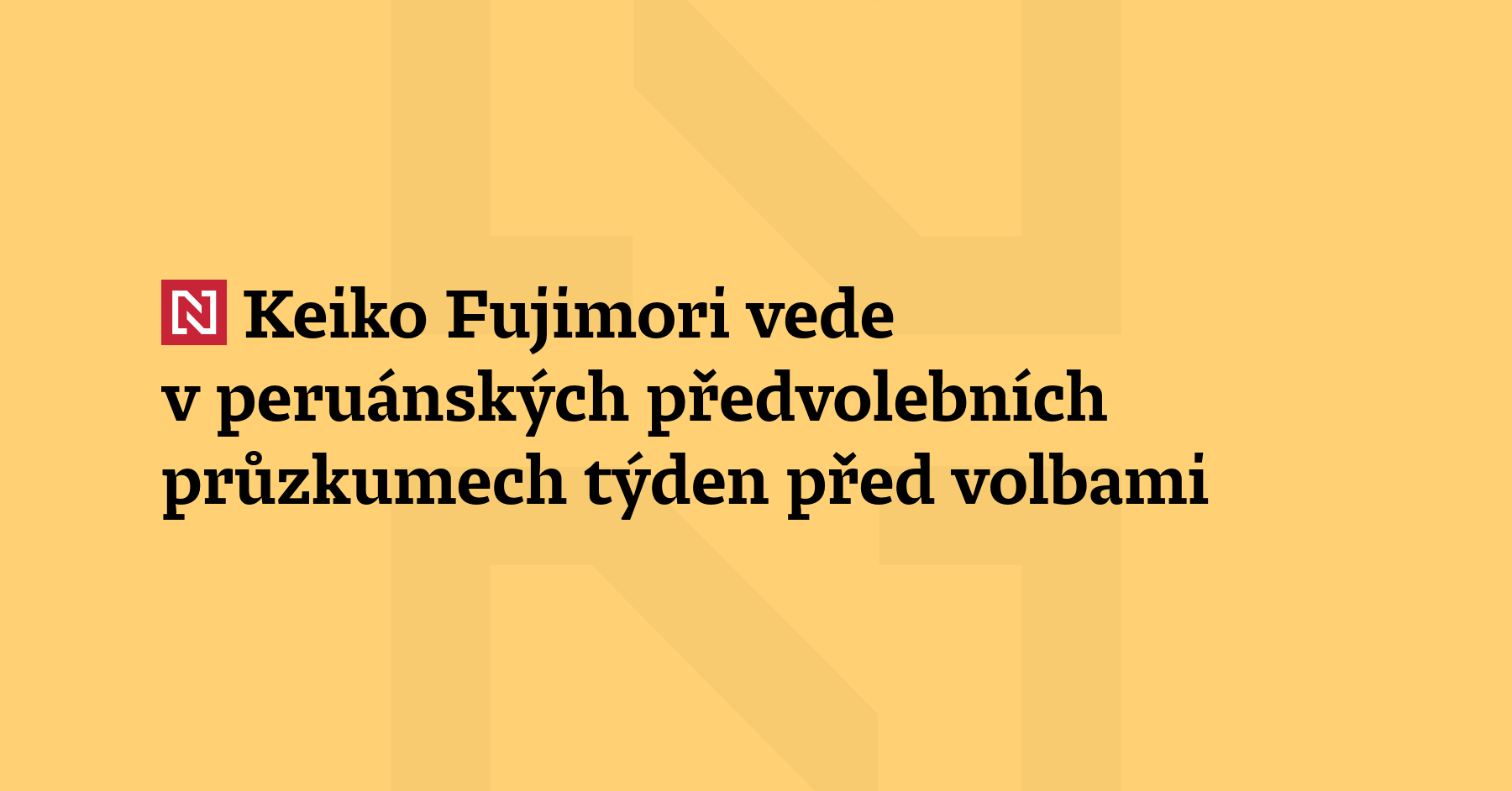 Podle průzkumů vede týden před prezidentskými volbami v Peru v...