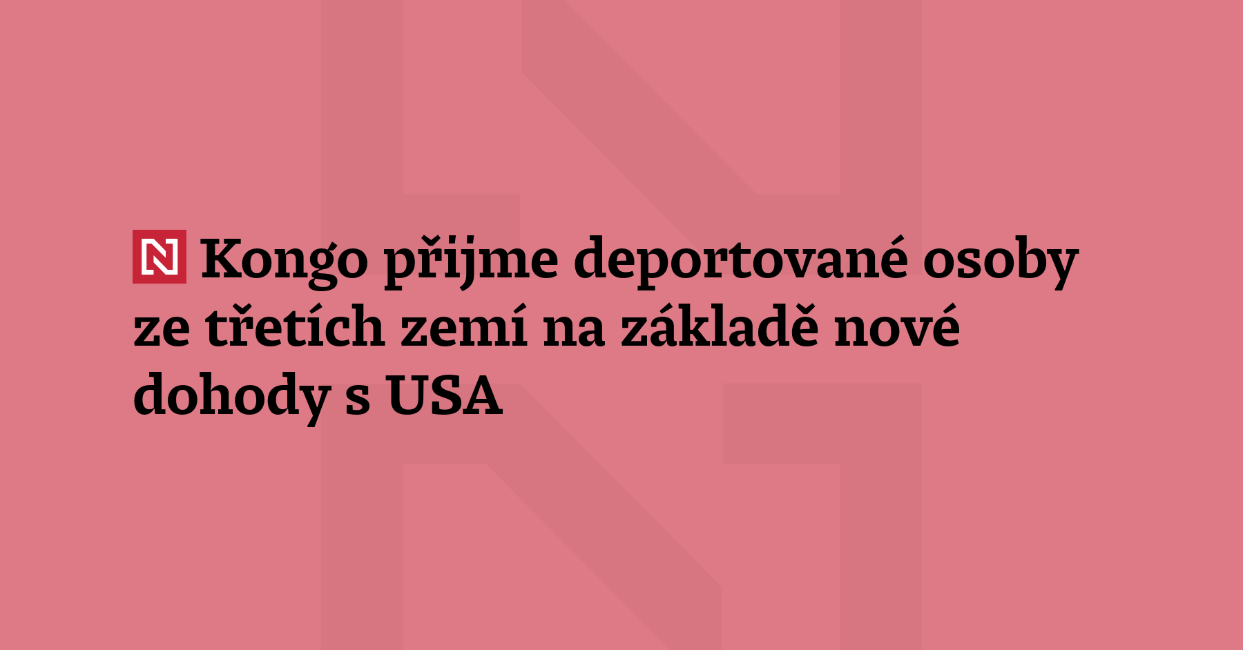 Demokratická republika Kongo přijme státní příslušníky třetích zemí deportované ze...