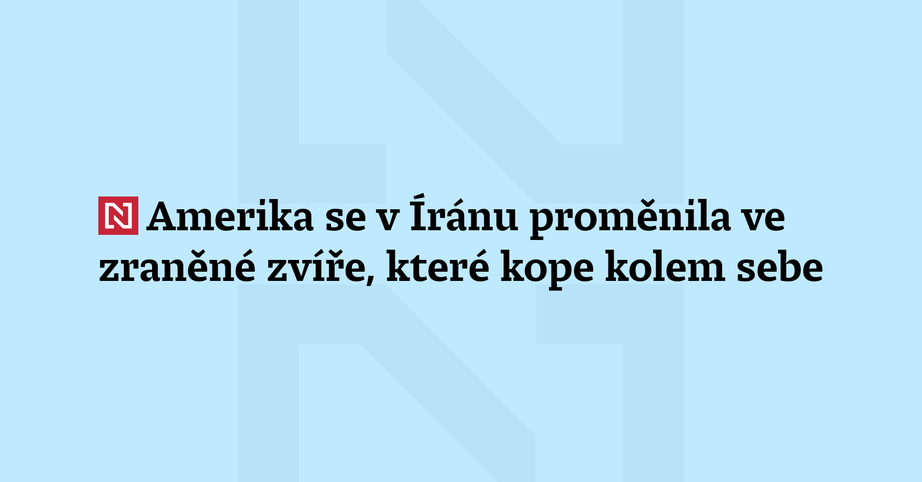 Komentář Barbory Chaloupkové a Jiřího Soboty: Heslem dne je americká sebestřednost....